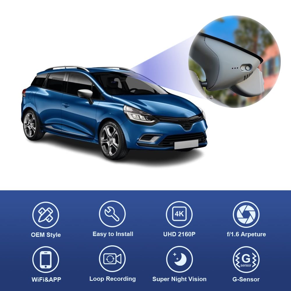 Telecamera Frontale Per Renault Megane 2, Clio 4, Master 3, Kadjar, Scenic, Twingo, Fluence, Captur, Trafic – HD, IP68, Notte, Grandangolo