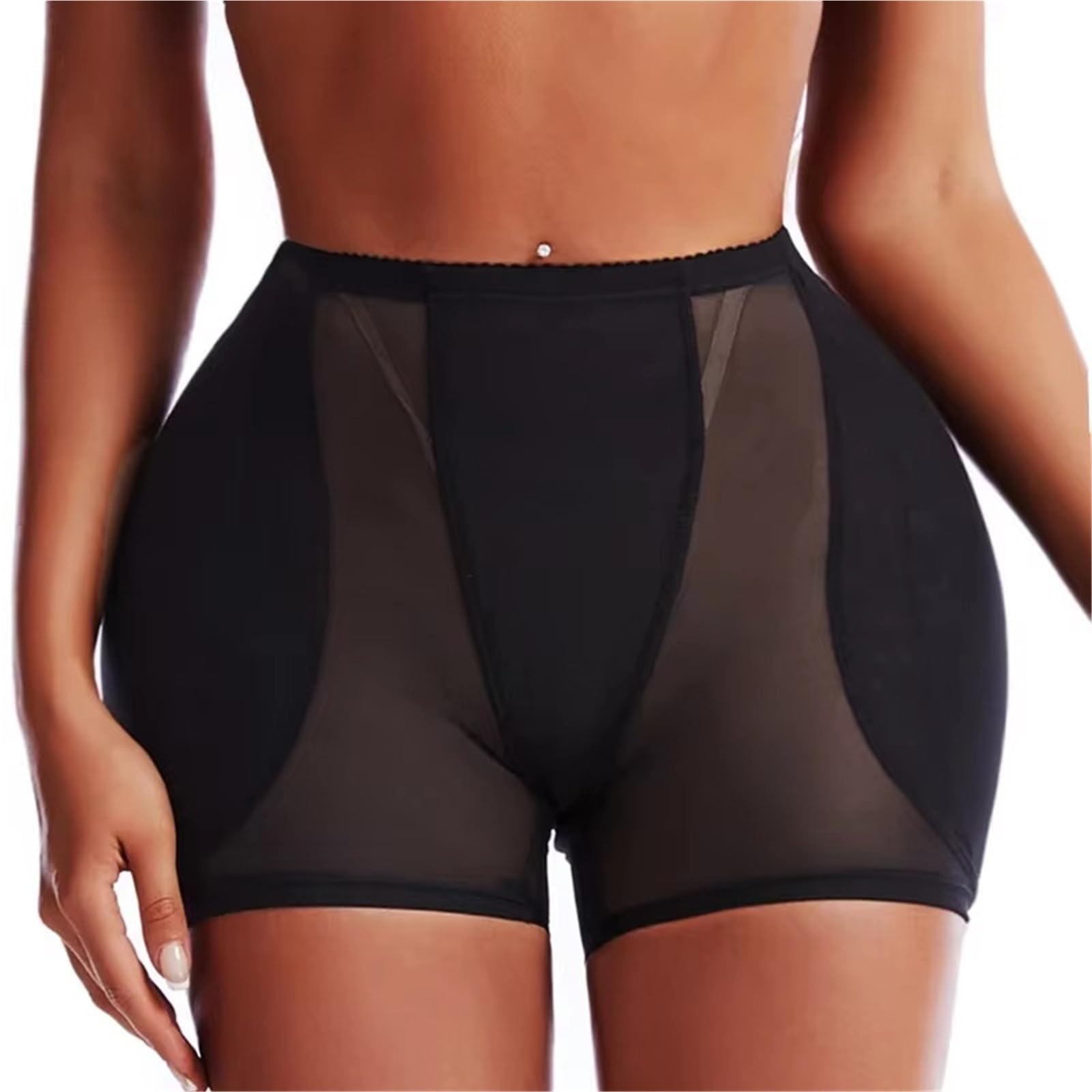 EIENQBVL Women Hip Enhancer Body Shaper Butt Lifter Panties Padded Tummy Control Panties Push Up Pads Shapewear Underpants Underwear(Black,L)