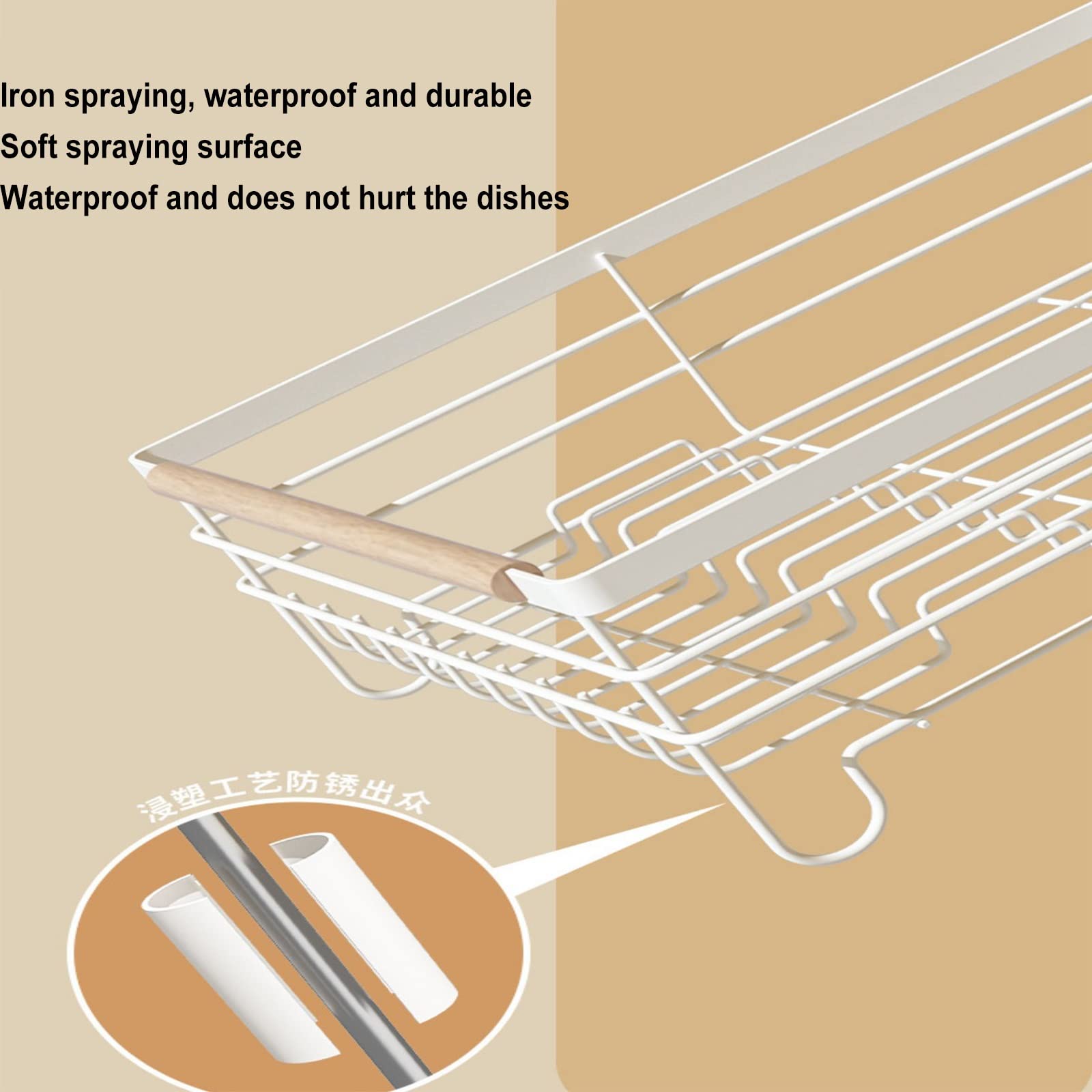 Escurridor De Platos Estantes para Platos para Mostrador De Cocina Estante De Secado De Cocina De Acero Inoxidable Duradero Ahorro De Espacio con Soporte para Cubiertos E