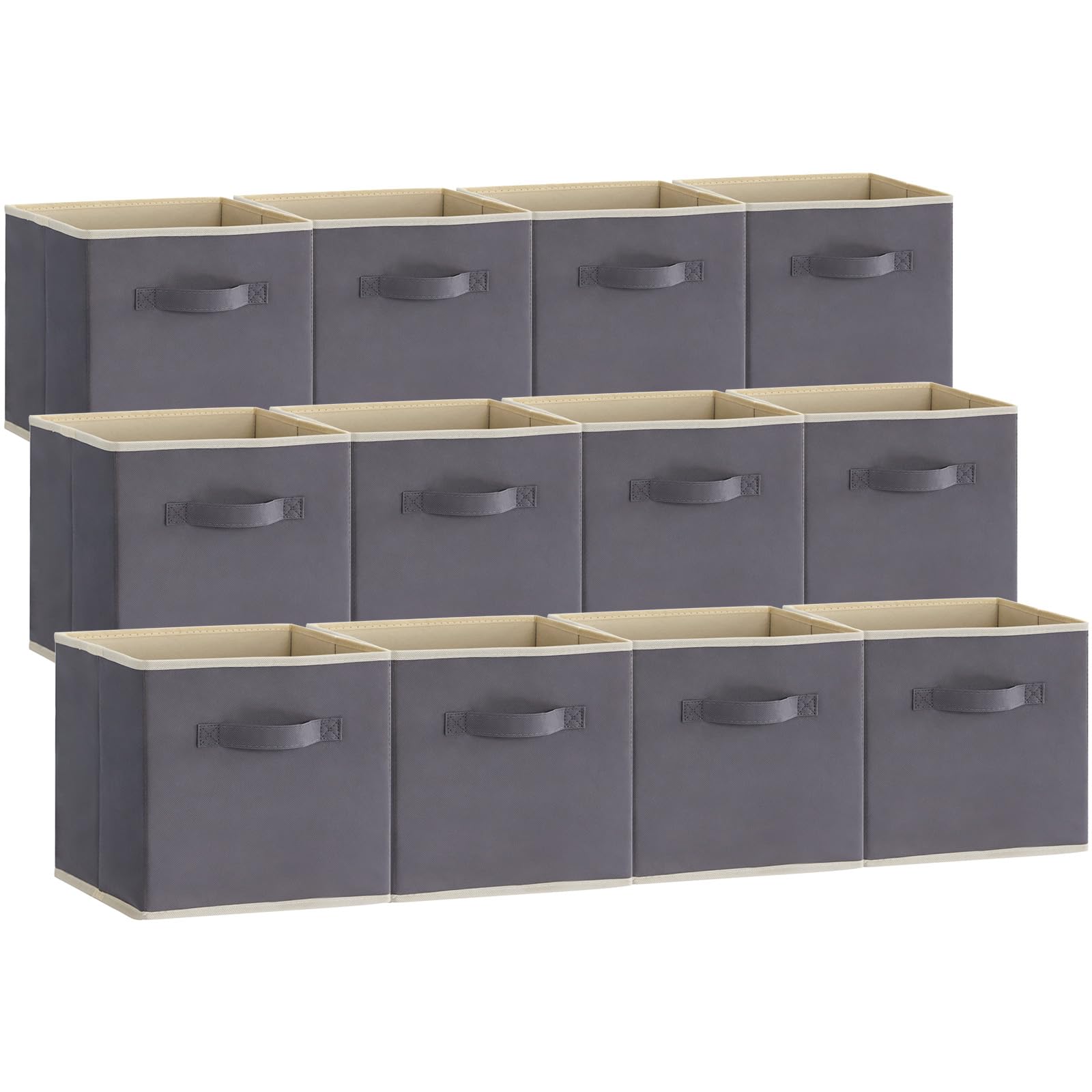 Lifewit Aufbewahrungsbox aus Stoff,Faltbar Aufbewahrungswürfel Ordnungsboxen Aufbewahrung aus Vliesstoff mit Griff für Würfelregal Ordnungsboxen Regal Einsatz