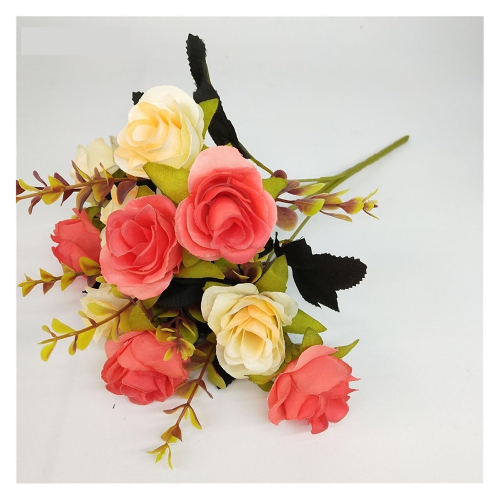 HJRegaFimu Artificial Flowers Simulation Flower Bridesmaid Silk Rose Bouquet Bridal Wedding Pink Roses Diy Home Party Decoration Fake Flowers(burgundy)