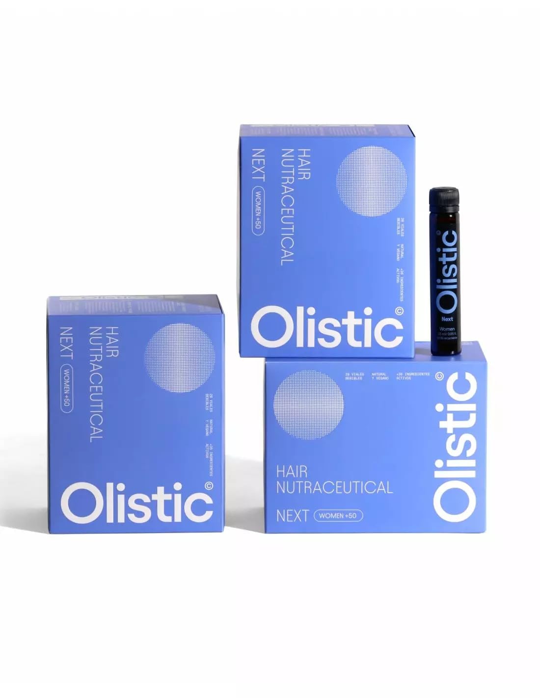 Olistic - WOMEN NEXT PACK TRIPLO 3 MESES + BOTELLA DE REGALO, Complemento Alimenticio Anticaída de Cabello, Ingredientes Naturales y Vitaminas, Previene la Caída del Pelo, Vegano, Sin Gluten