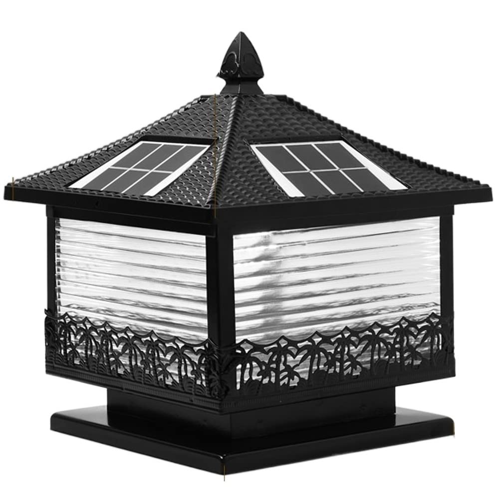 Lampe solaire pour colonne de style européen élégant et durable