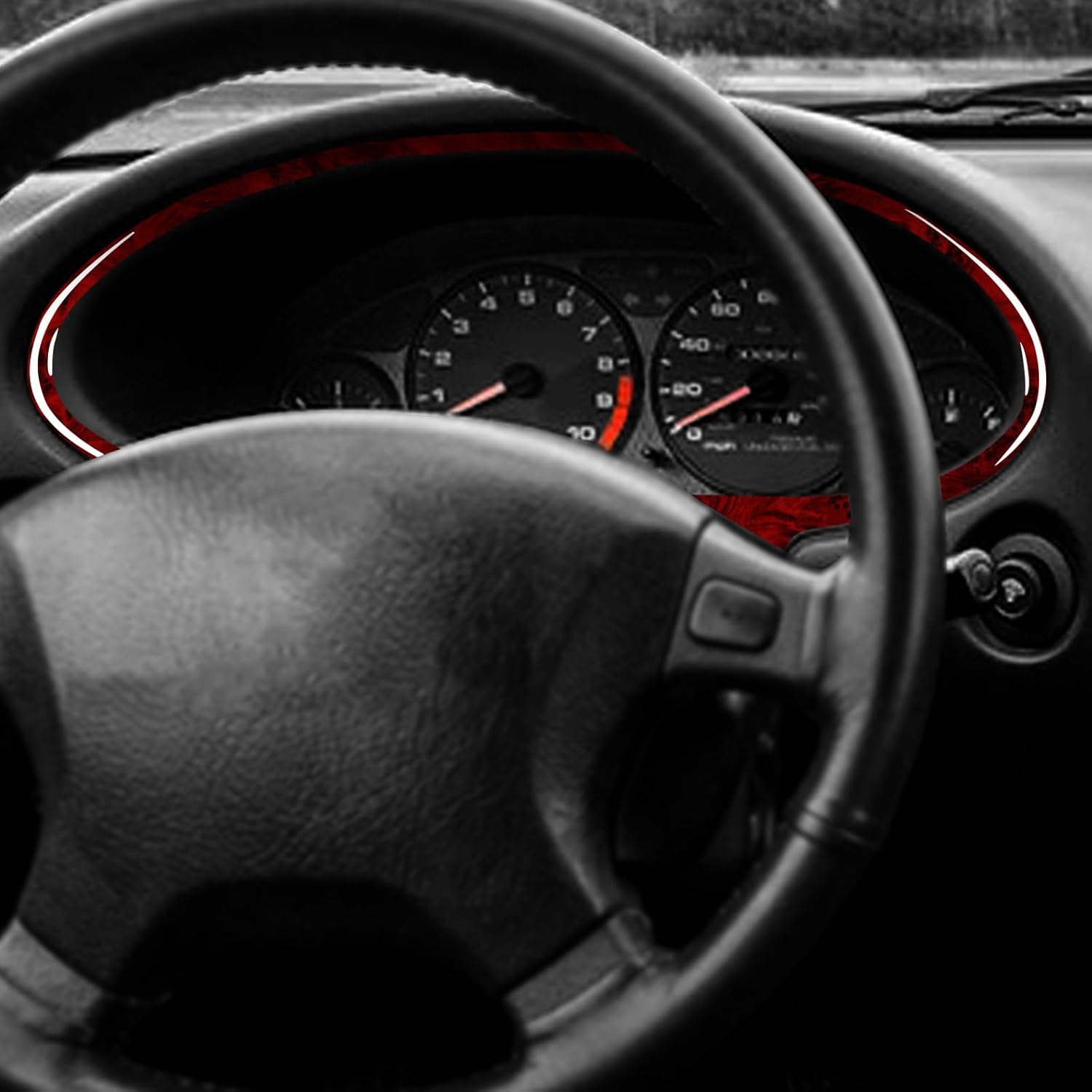 Car Carbon Fiber Accessories Dashboard Bezel Protective Cover Sticker Compatible with Acura Integra 1994 1995 1996 1997 1998 1999 2000 2001 (Wood Grain)