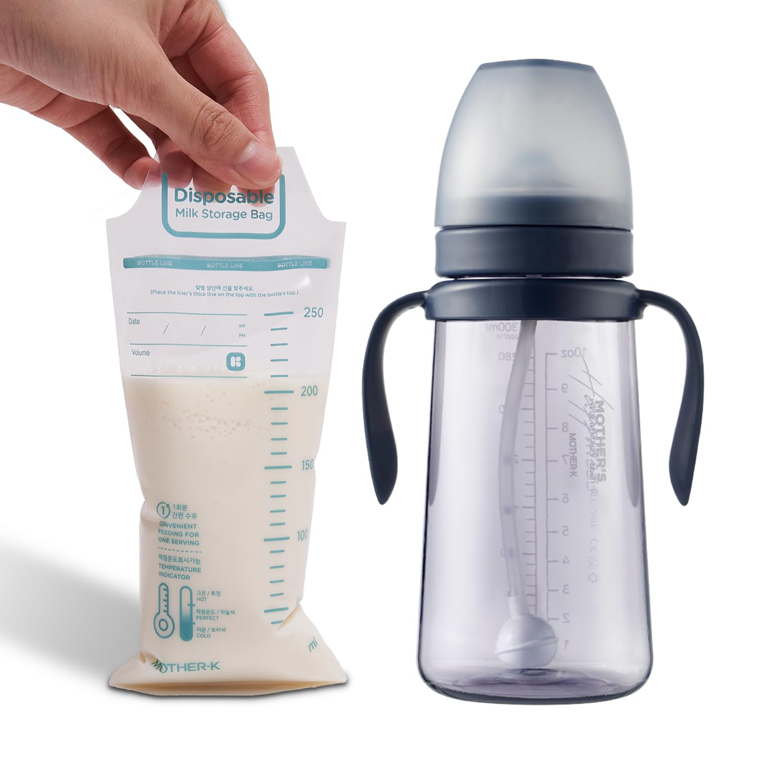 MOTHERK Disposable Baby Bottle Liner (8oz, 120pcs) + PPSU