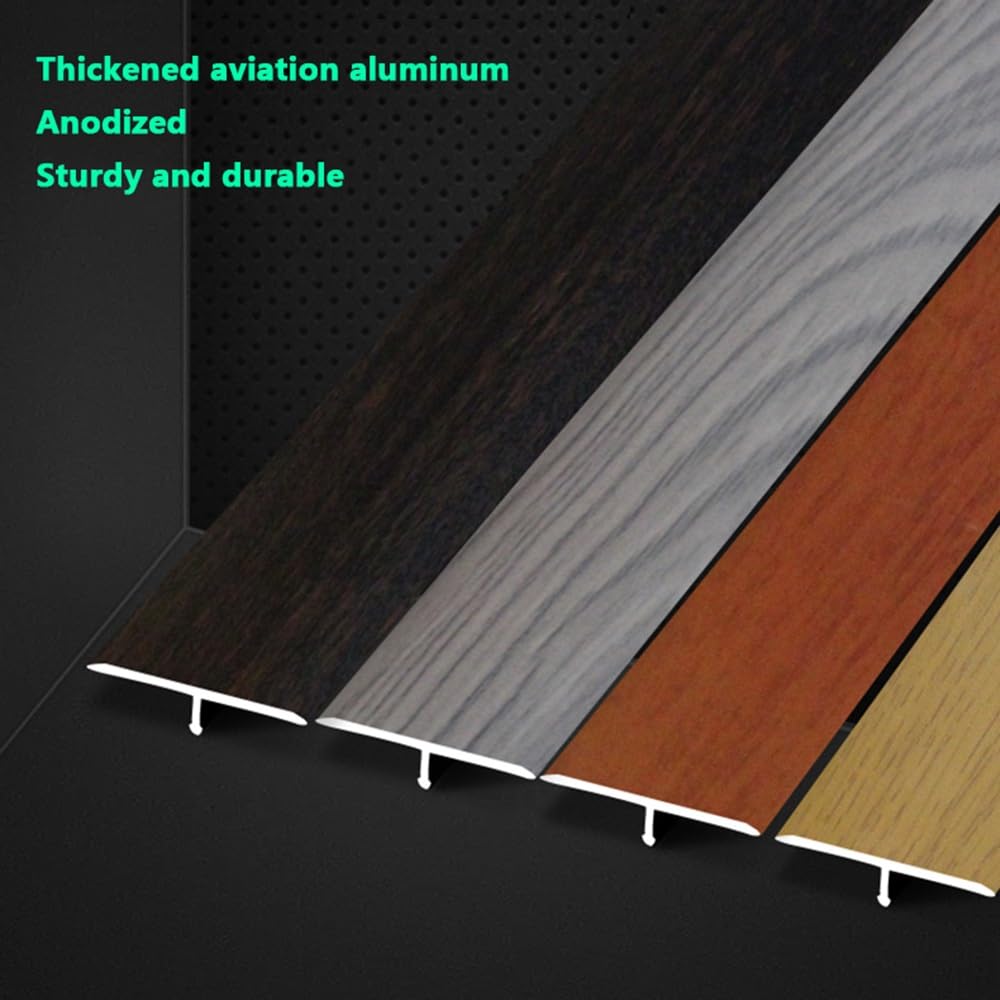 Bande de transition de plancher en aluminium de 35,4 pouces, bande de transition de tapis/stratifié/vinyle de seuil en forme de T, bandes de connexion d'espacement de sol(Dark Grey,W25mm/0.9in)