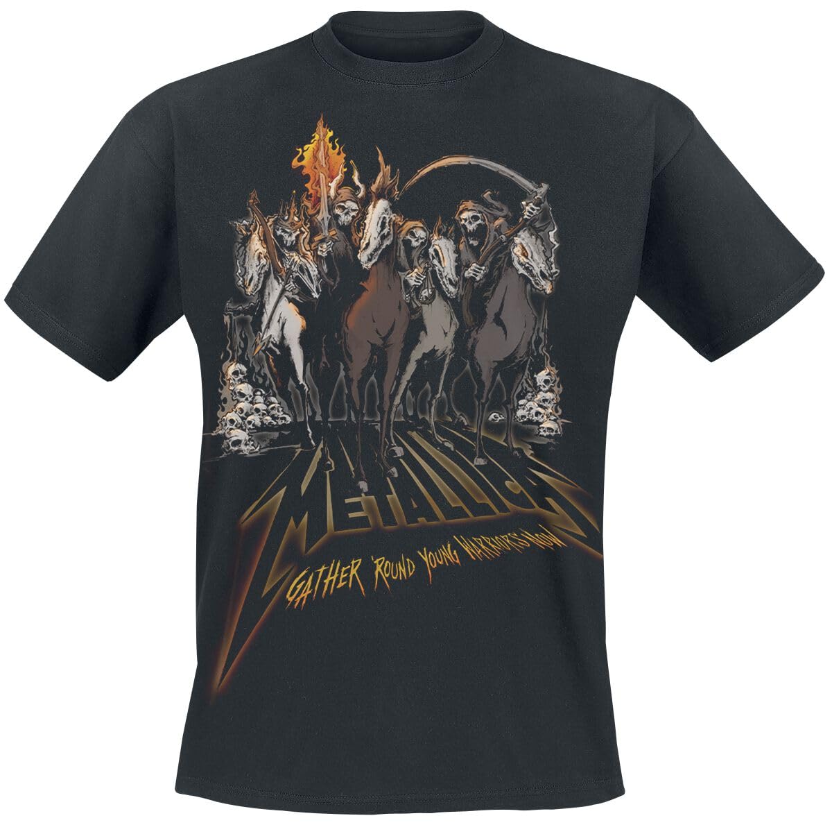 Metallica T Shirt 40th Anniversary Horsemen Band Logo Official Mens Black XXL