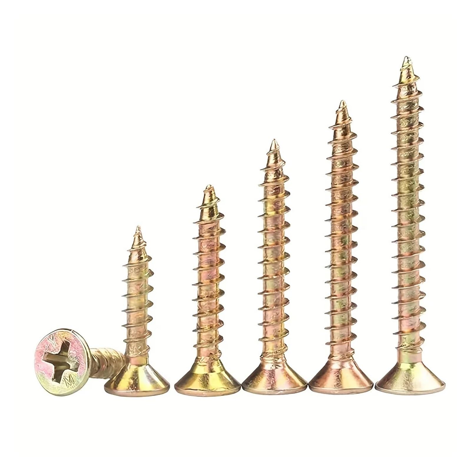 Terrassenschrauben 150/470-teiliges Kombinationsset mit selbstschneidenden Flachkopfschrauben, verstärkte selbstschneidende Holzschrauben, Metallschrauben(470PCS)