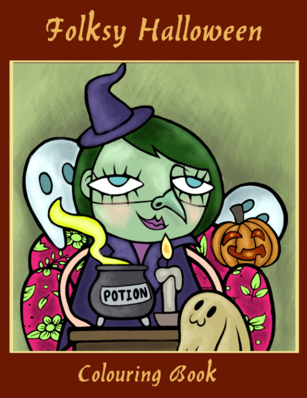 Folksy Halloween Colouring Book