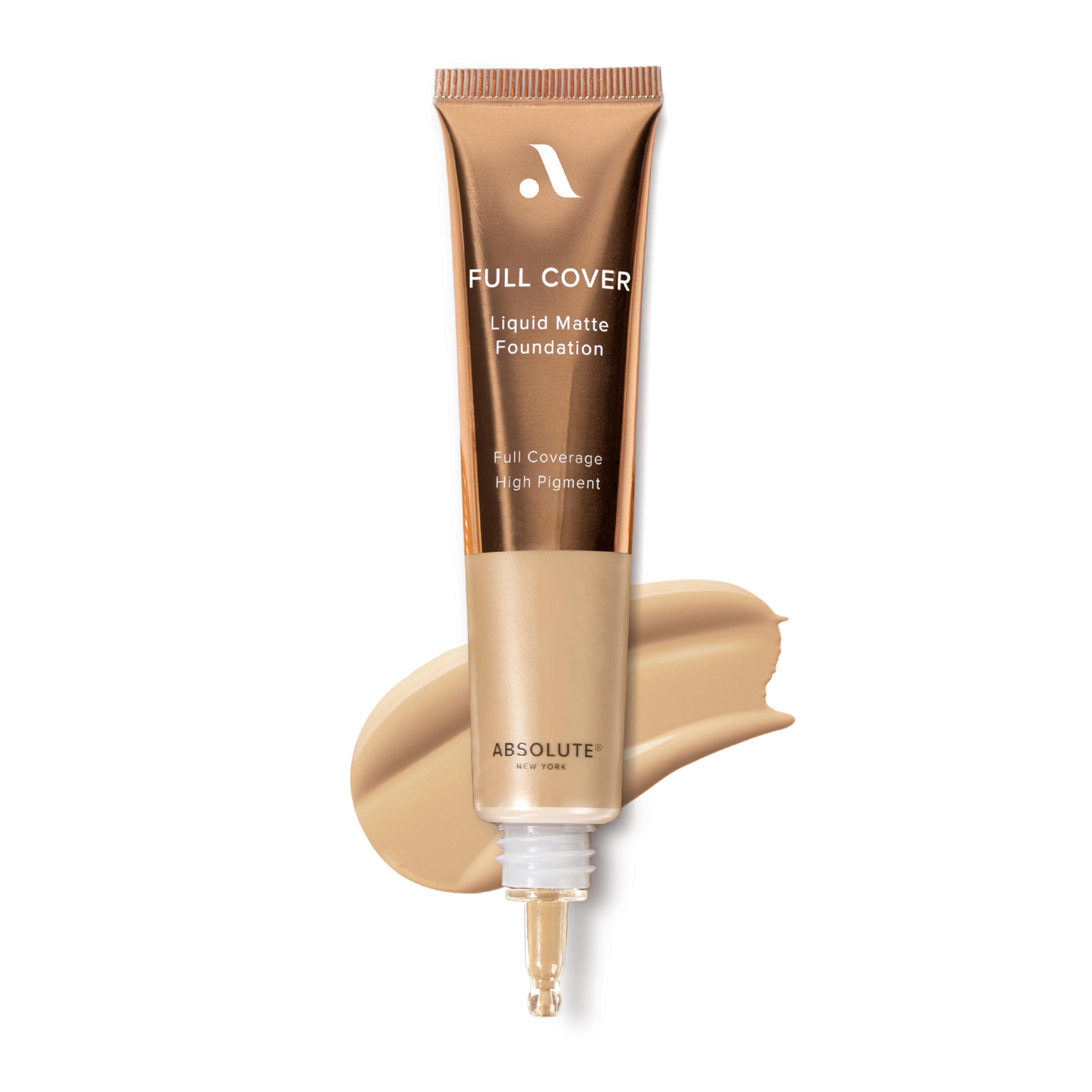 Absolute New York MFFD02 Full Cover Liquid Matte Foundation Creamy Oil Free Formula with Dropper Tip Natural Matte