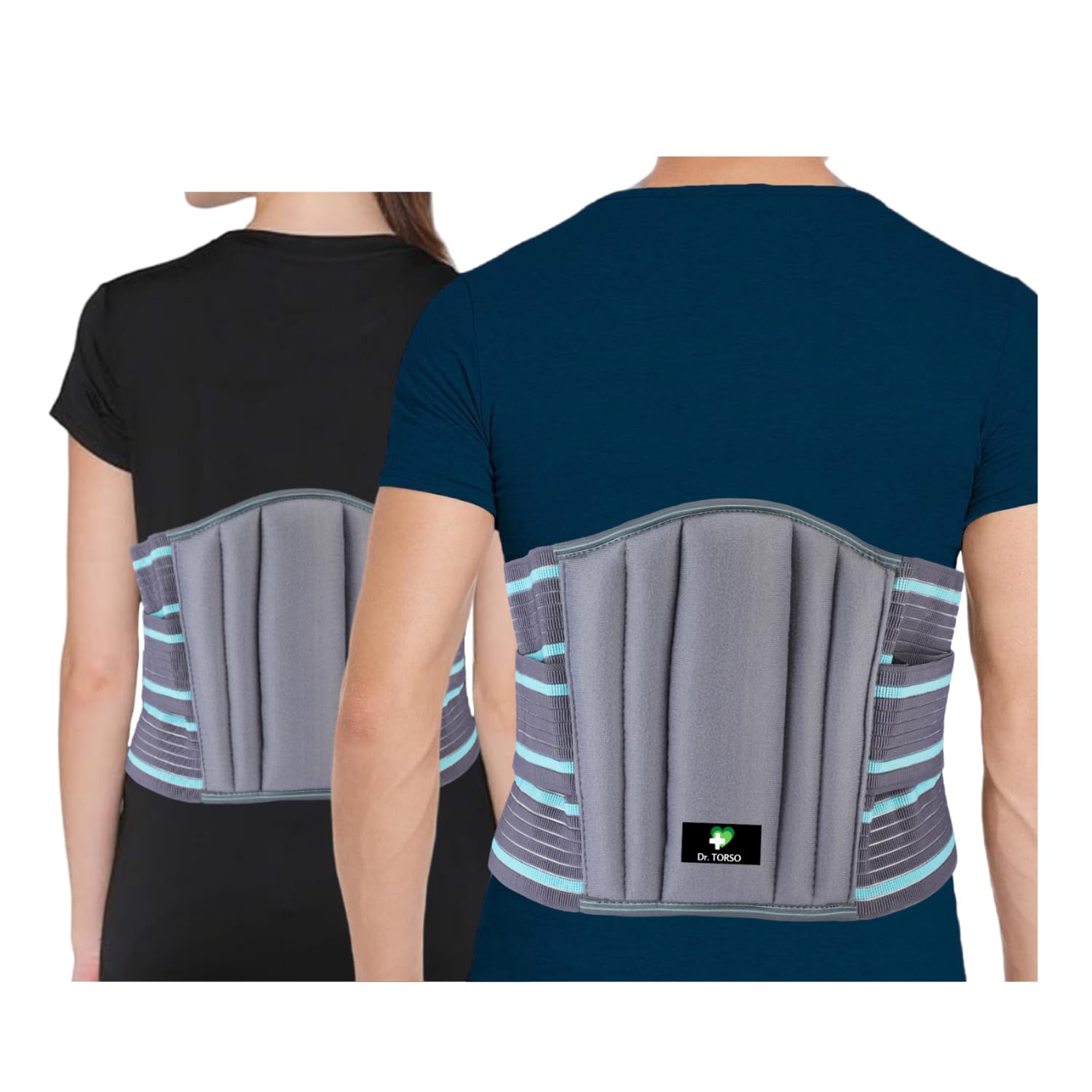 Dr. TORSO Premium Ls belt with Dual Strapping | Back Support for Lumbar Spine, Lumber Support Belt for Pain Relief, Back Brace for Men/Women, Old people (XXL)-image-9