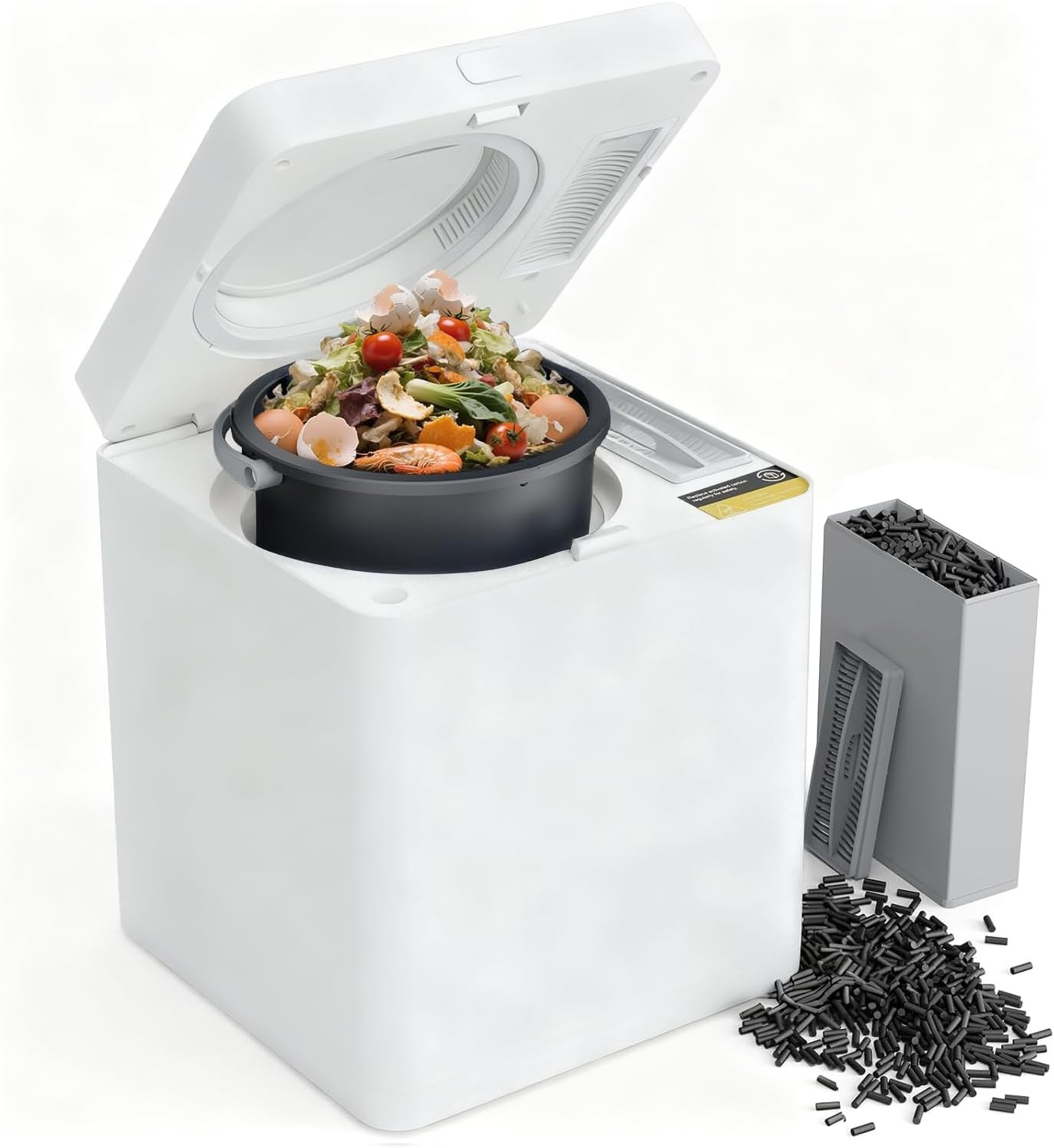 TOPZEE Electric Compost Bin for Kitchen - 3L Countertop Composter with Odorless Auto-Cleaning