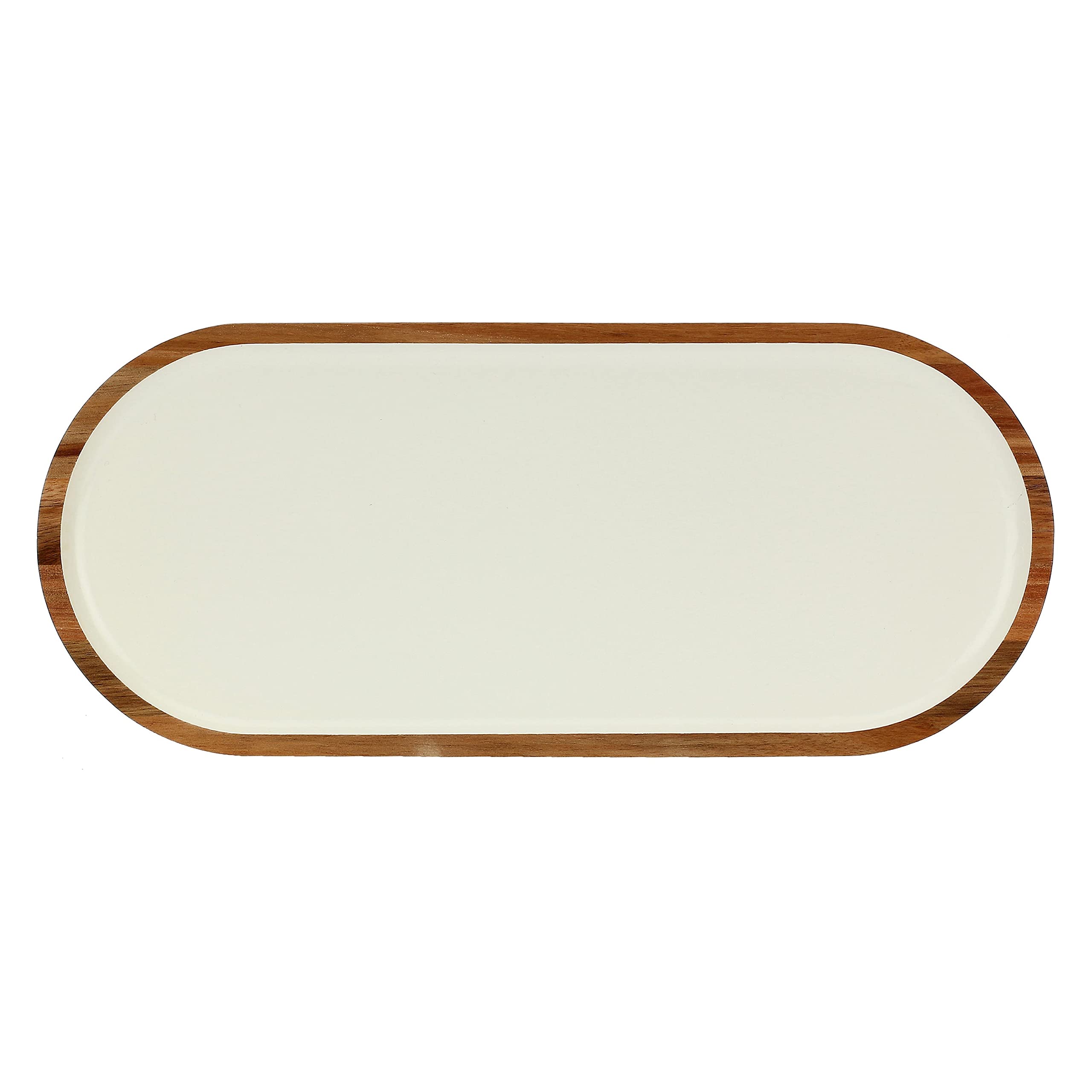 LA PORCELLANA BIANCA PB LA PORCELLANA Bianca-Oval Tray 35.5 x 15.5 x 1.8 cm Libeccio, White