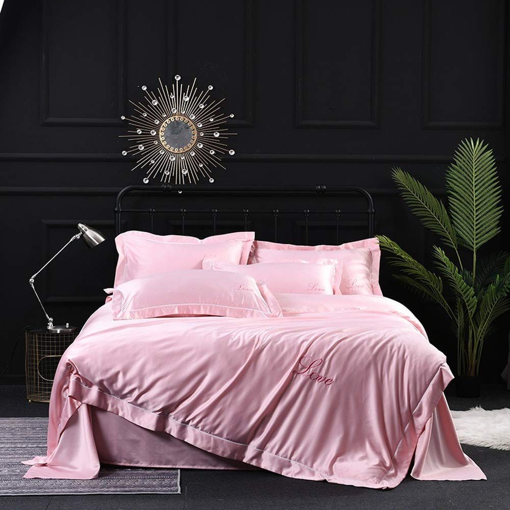 Parure de lit soie rose déclaration d'amour et de douceur pour des nuits sereines