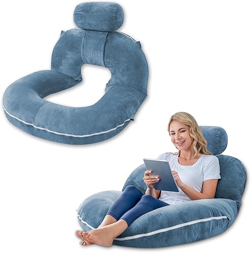 INSEN Almohada de lectura, almohada de espalda para sentarse en la cama para leer, enfermera y relajarse, almohada de lectura para adultos, madres y