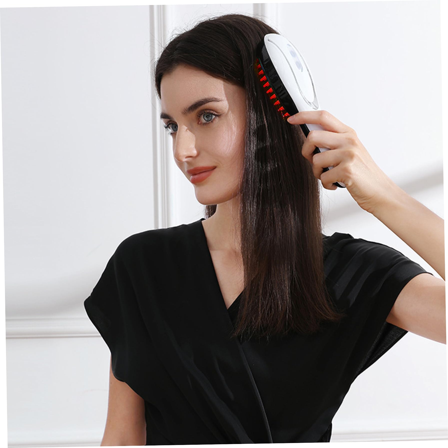 Masajeador eléctrico del cuero cabelludo con luz roja, cepillo para el crecimiento del cabello 2 en 1 con nanospray, rodillo de microcorriente EMS y vibración para el cuidado y relajación cuer