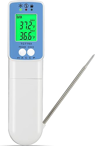 Metris Instruments Termómetro digital infrarrojo láser digital de lectura instantánea con sonda para cocina, exterior, parrilla, barbacoa, ahumador,