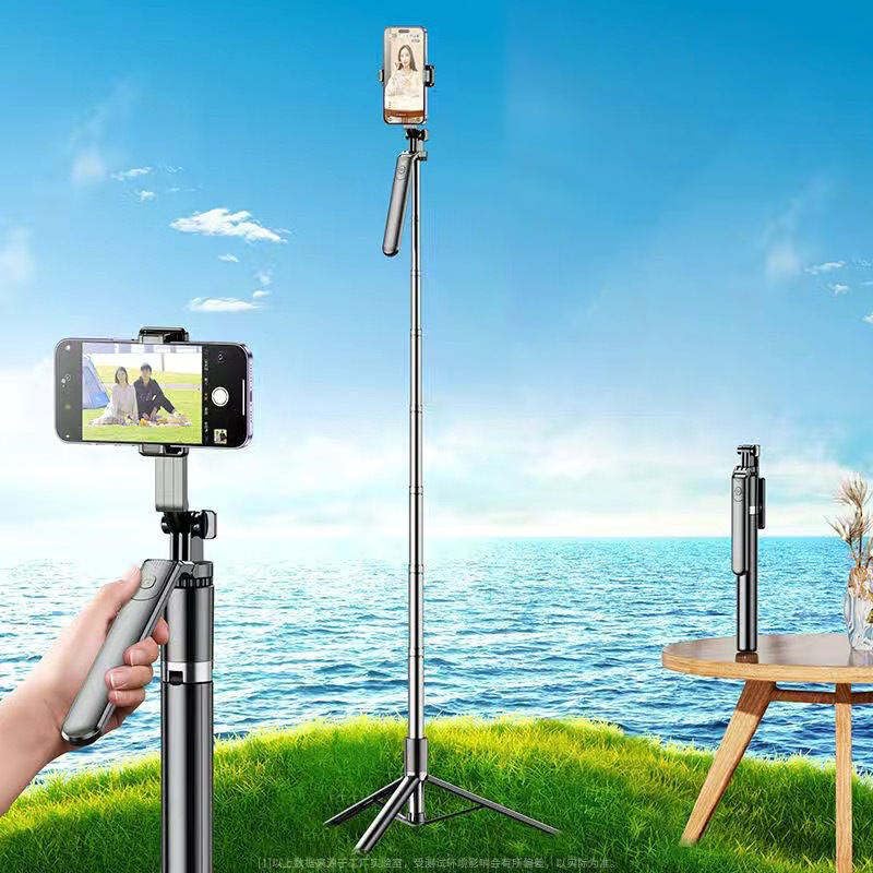 Image of SooPii Bluetooth Selfie Stick Tripod with Wireless Remote, 4-in-1 Extendable Foldable Portable Phone Tripod Stand, Adjustable Lightweight Mobile Holder for iPhone & Android Smartphones (Black)