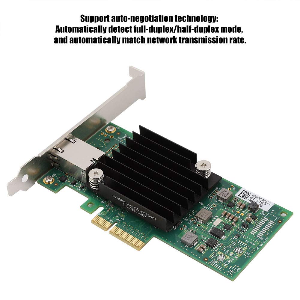 ASHATA Scheda di Rete Gigabit PCIE per X550-T1- Porte RJ45 Singole, Adattatore di Rete convergente Ethernet PCI Express 3.0 x8 da 10 GbE, 100 MB/1 GbE/5 GbE/10 GbE per Computer