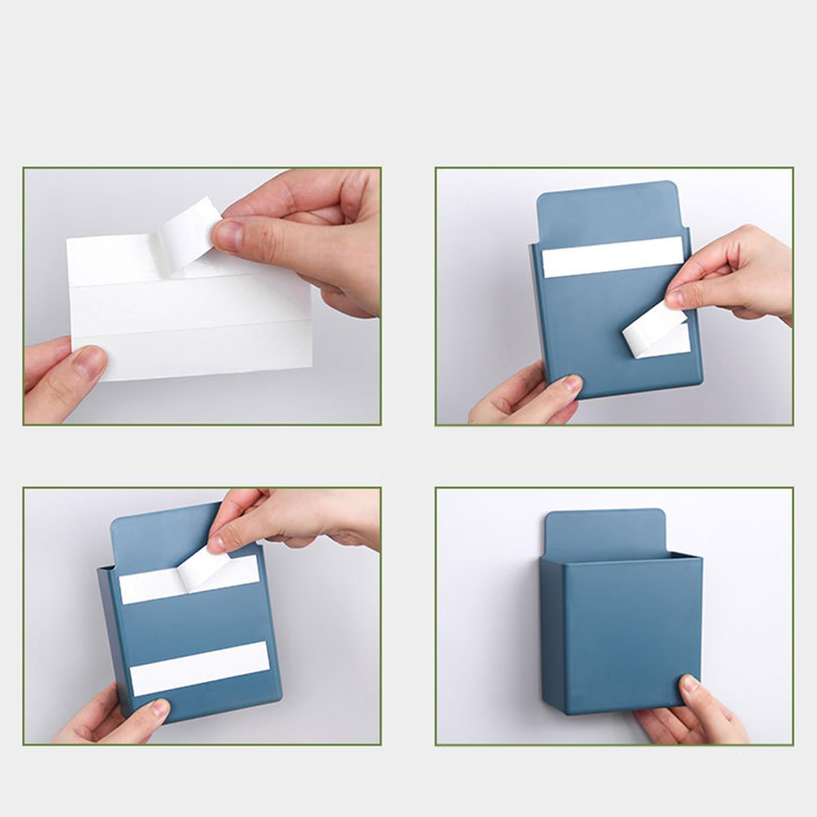 Sunicon Wall Mounted Storage Container Multifunctional Space Saving ABS Waterproof Punch Wall Mounted Cosmetic Storage Box,Over the Door Pantry Organizer,for Bathroom Kitchen (Dark Blue)