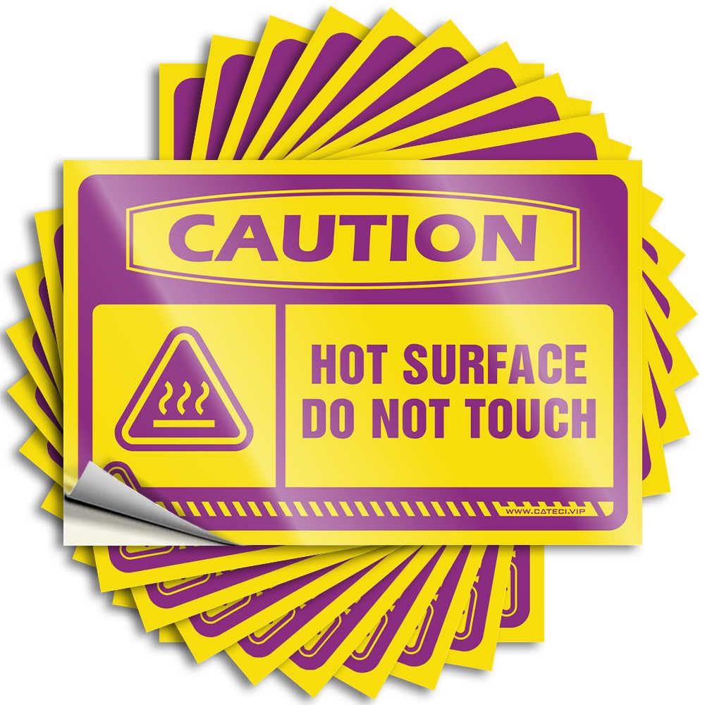 Stickers Home Decor Gifts Motorcycle Rock Wall Caution Hot Surface, Do Not Touch - Scratch Resistant Stickers(12X18CM)