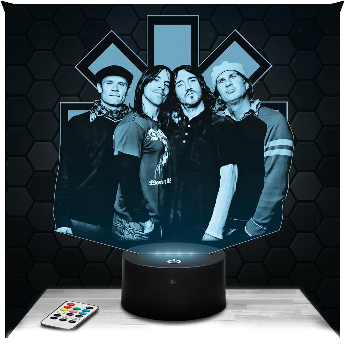 Lampephoto.fr - 3D Lamp R. Hot C. Peppers American Funk Rock Group, Touch LED Night Light, 3D Hologram Effect, Christmas Birthday Gift Idea for Men and Women, Bedroom Decoration Object — image 1