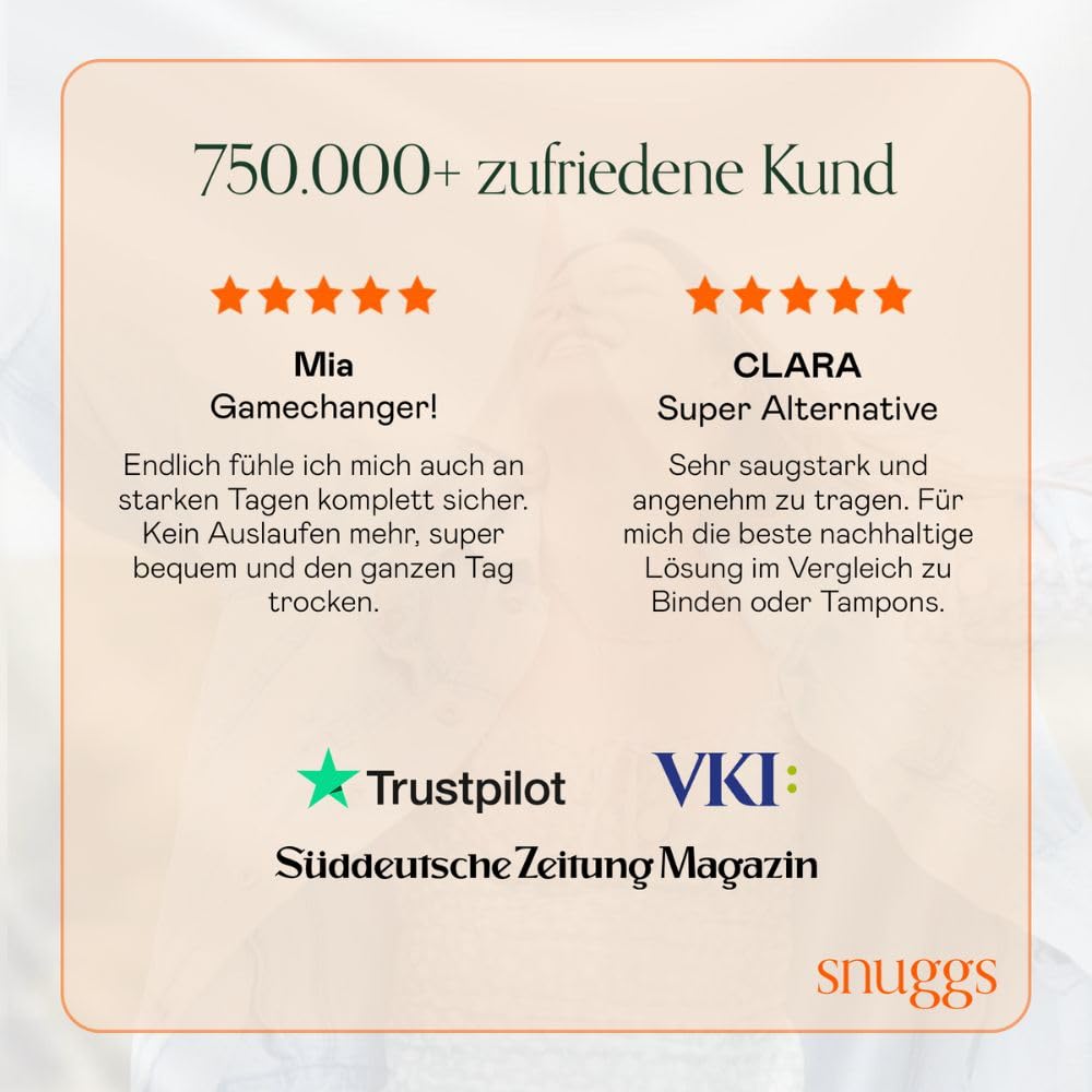 snuggs® Period Underwear Periodenunterwäsche Hugger – Periodenslip für extra Starke Blutung, Dünne und saugstarke Menstruationsunterwäsche, Made in EU, Recyceltes Nylon, Nachhaltige Alternative