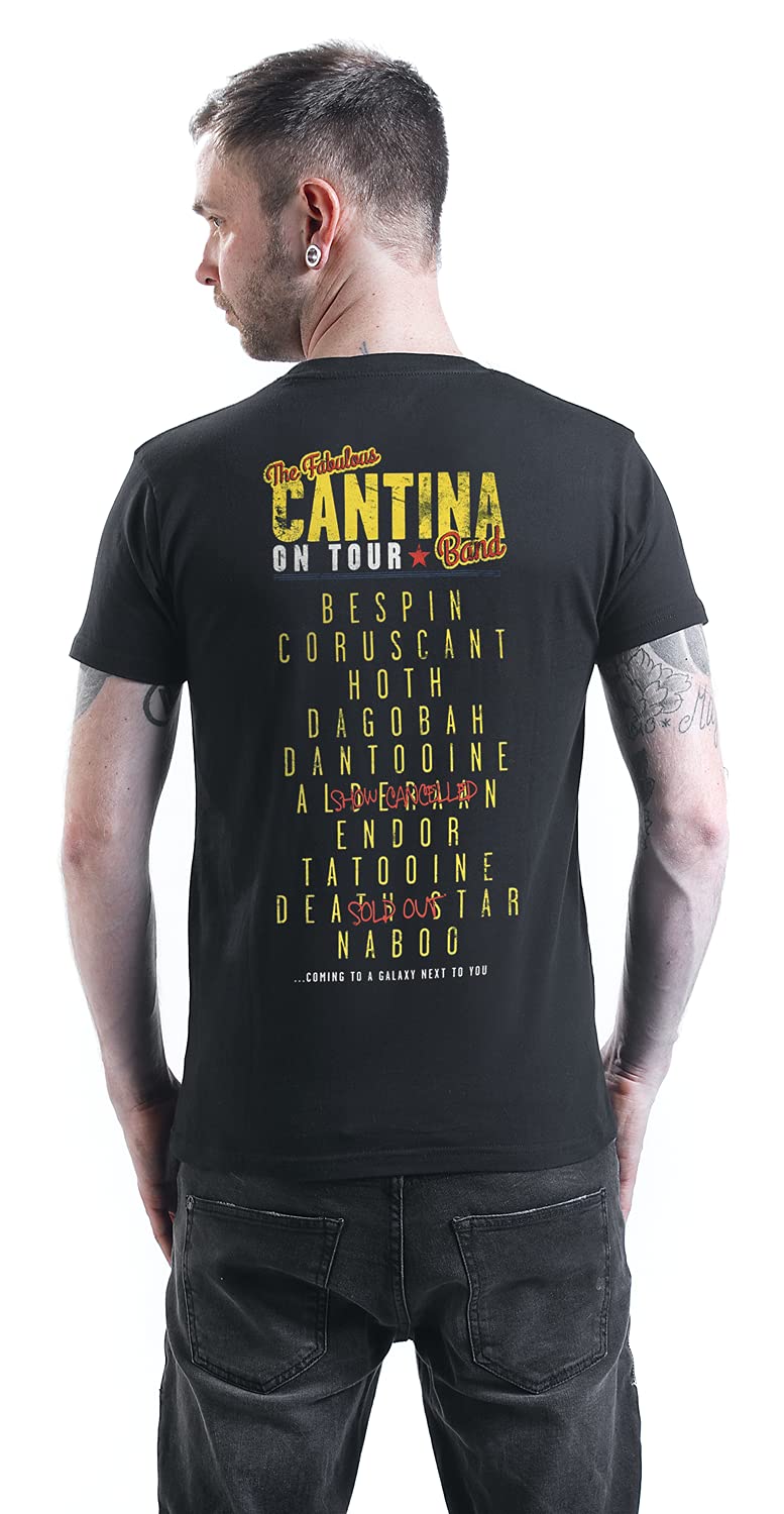 Star Wars Cantina Band On Tour Hombre Camiseta Negro Regular