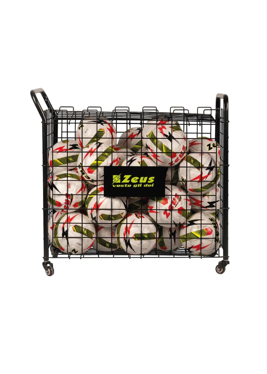 Etoile Cesto Portapalloni Ball Cart per Zeus Sport Calcio Calcetto Relax Fitness Palestra Training Allenamento Pallone Palloni Ruote Trasporto Carrello Partita Gara