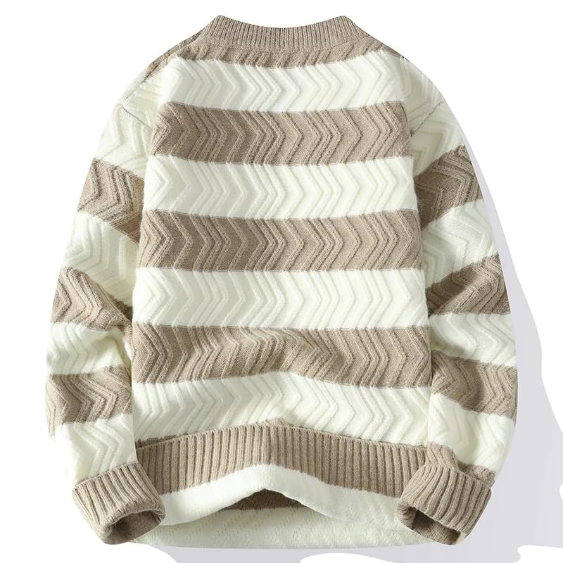 Men Sweaters Winter Thicken Warm Sweater Men Striped Sweaters Autumn Men's Wool Pullovers4
