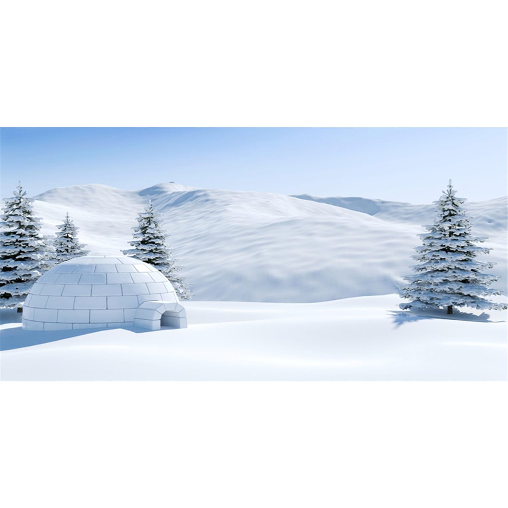 MIRRORANG 61x41cm Winter Aquarium Background Fir Forest Snow Mountain Igloo World of Ice and Snow Christmas New Year Fish Tank Background Vinyl Background