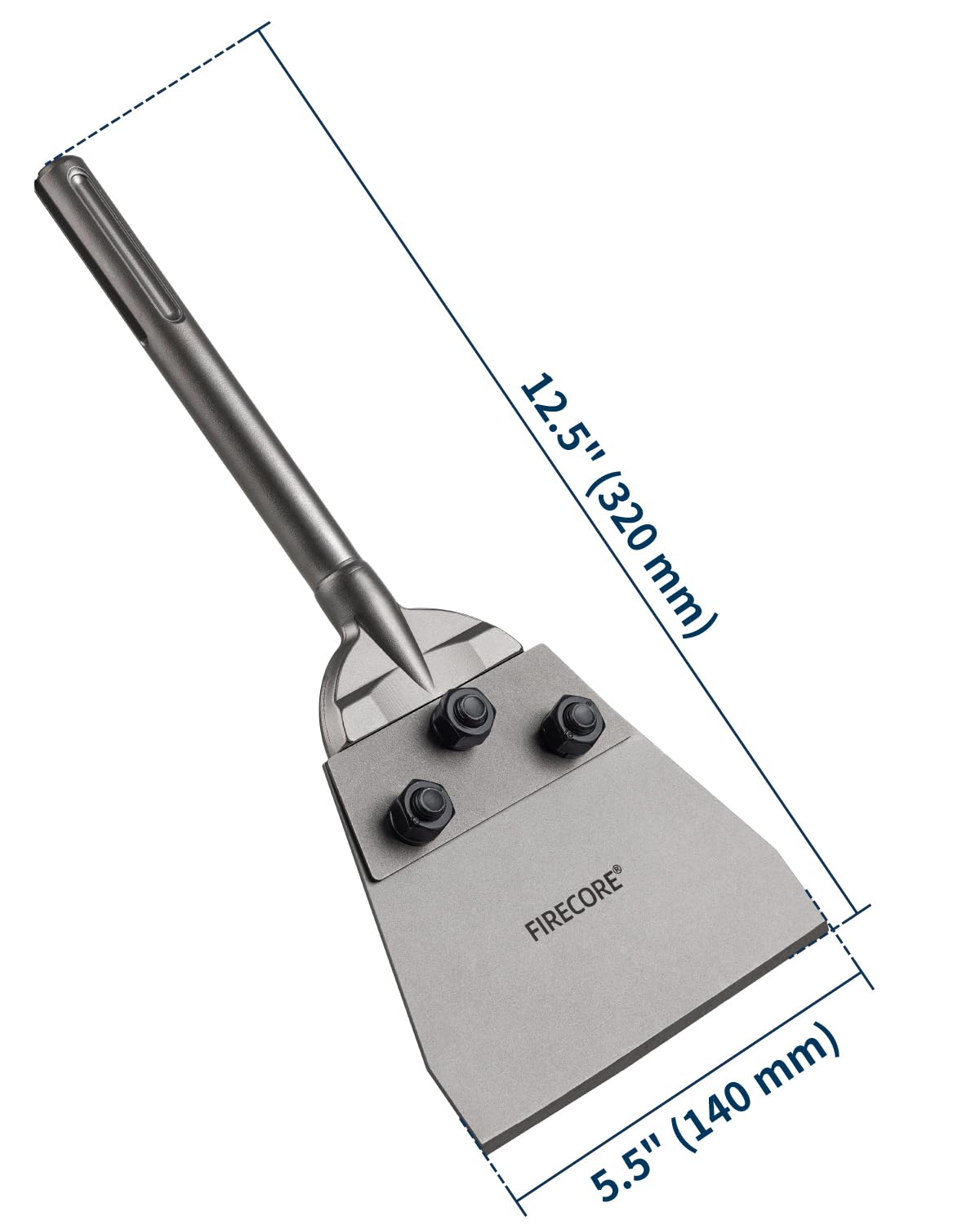 Firecore Burin Spatule SDS-Max 140×320mm Lame de Rechange pour Marteau Électrique