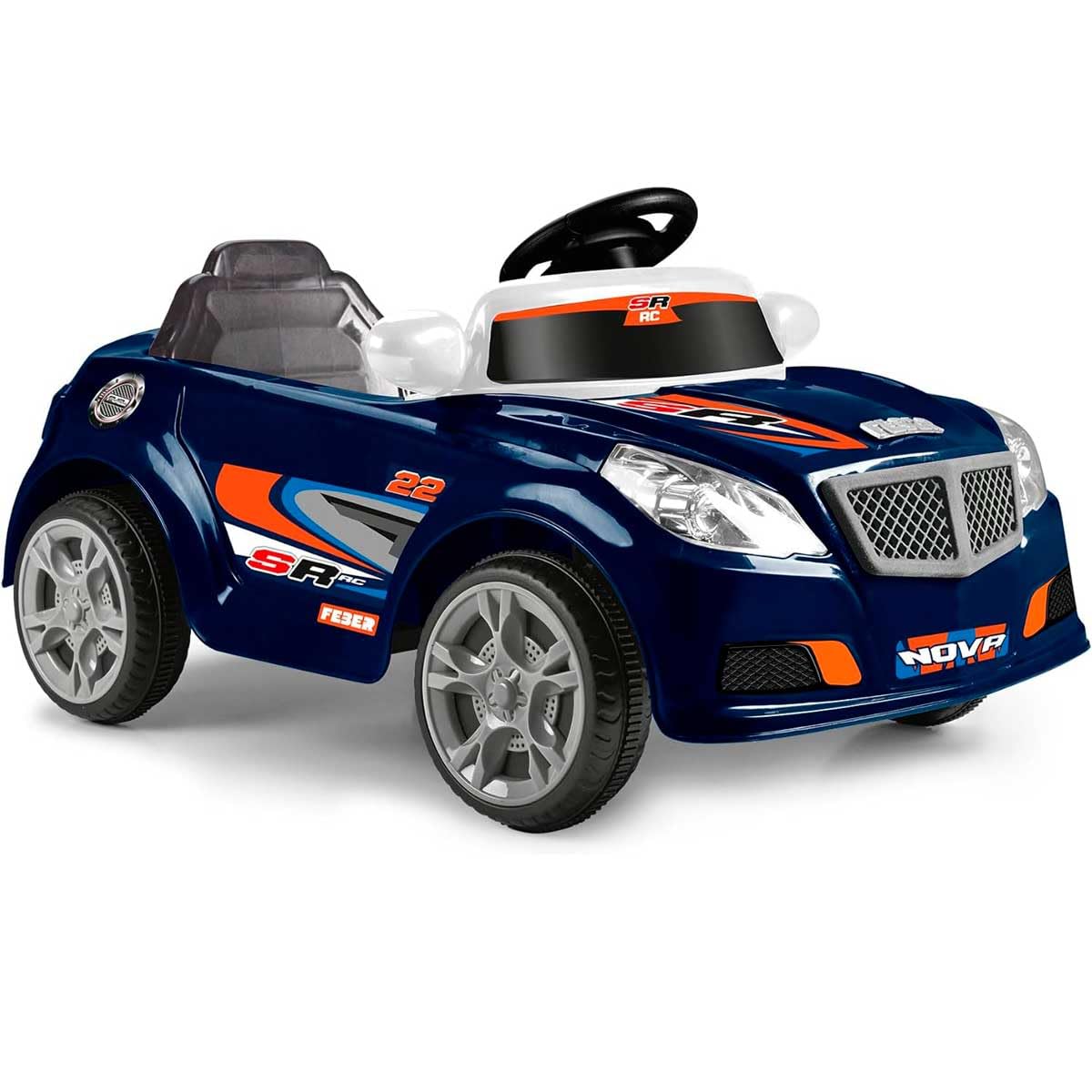 FEBER - Twinkle Car R/C DARK BLUE, Coche Eléctrico con Radio Control, Batería de 12V, Mando Incluido con Distancia de 10m, Autonomía de 45 min, Peso Máximo 25 kg, Edad de 3 a 6 años, Famosa (FEN54000)