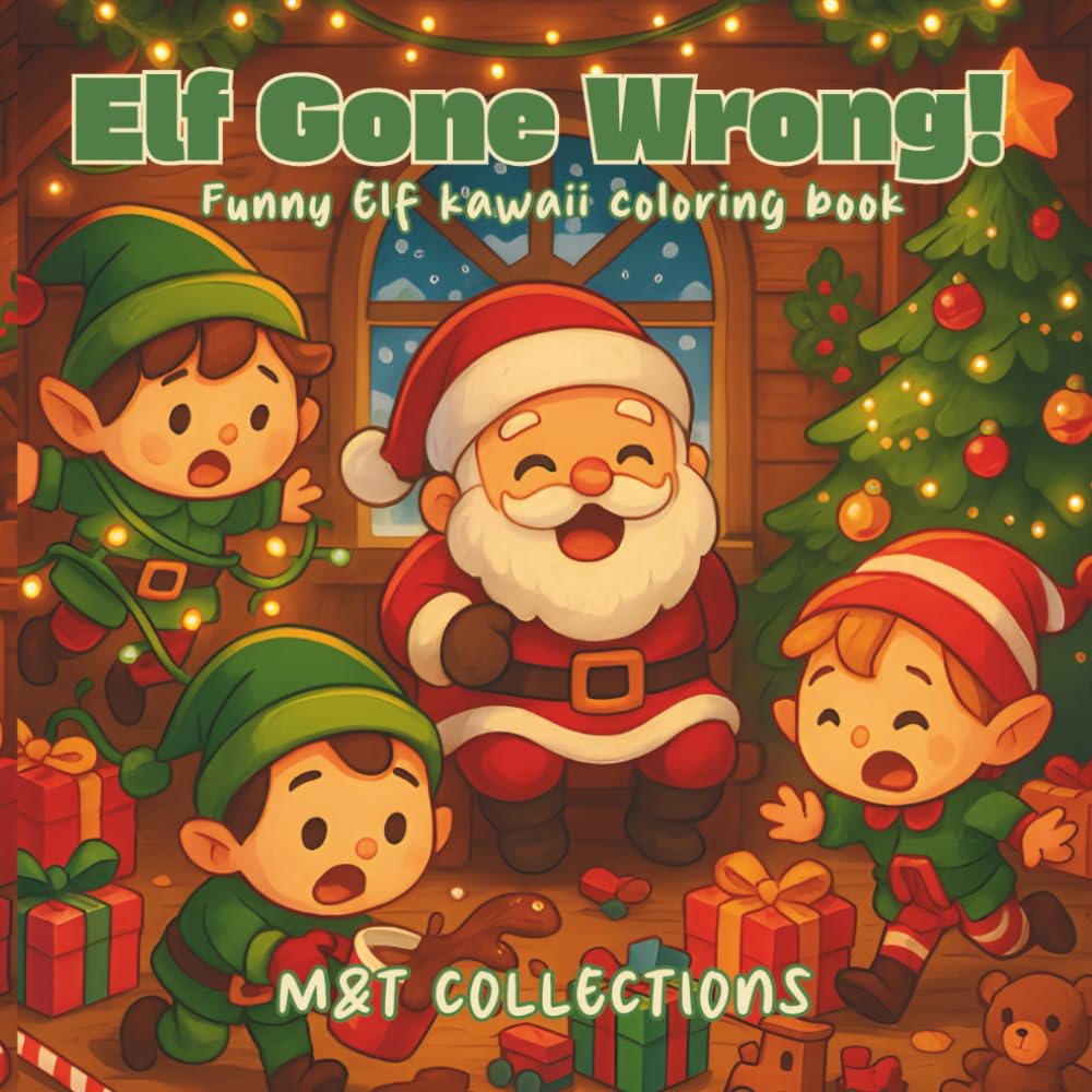 Elf Gone Wrong!: Funny Elf kawaii coloring book