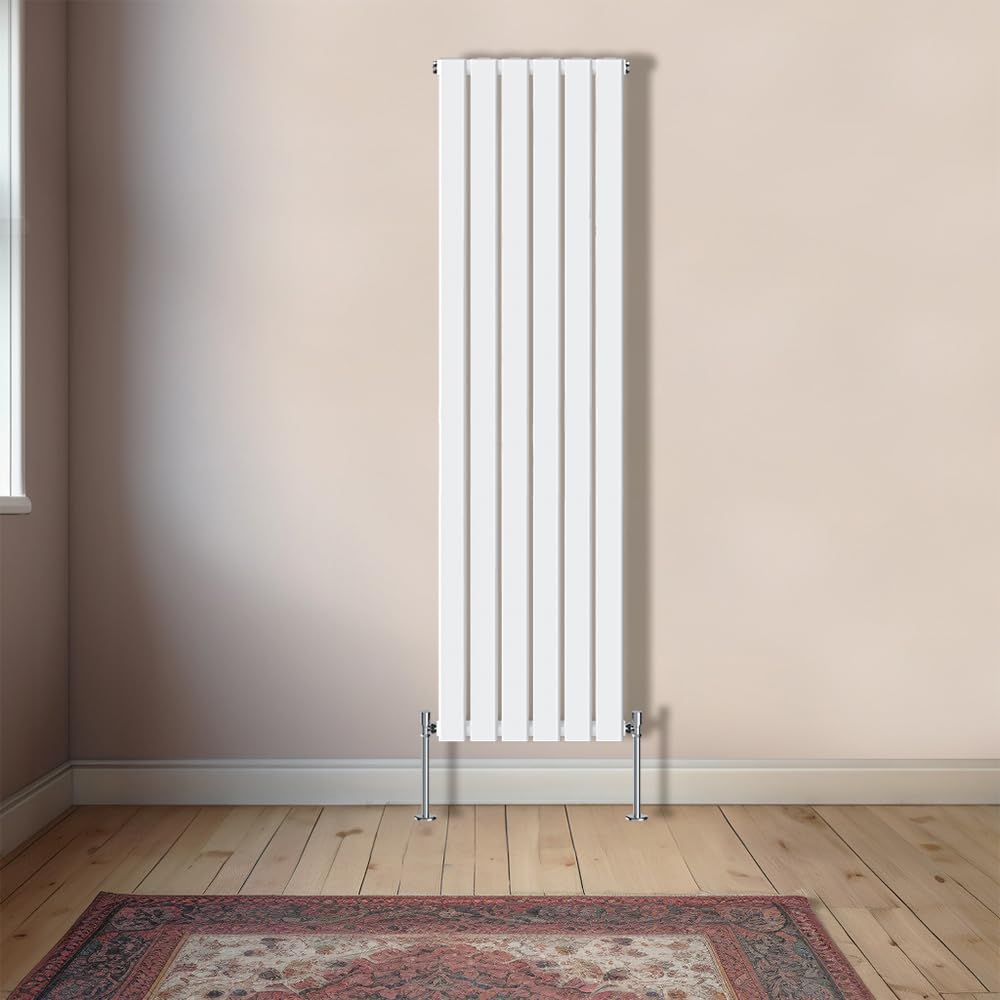 NRG Vertical 1800x408mm Single Flat Panel Designer Radiator, White
