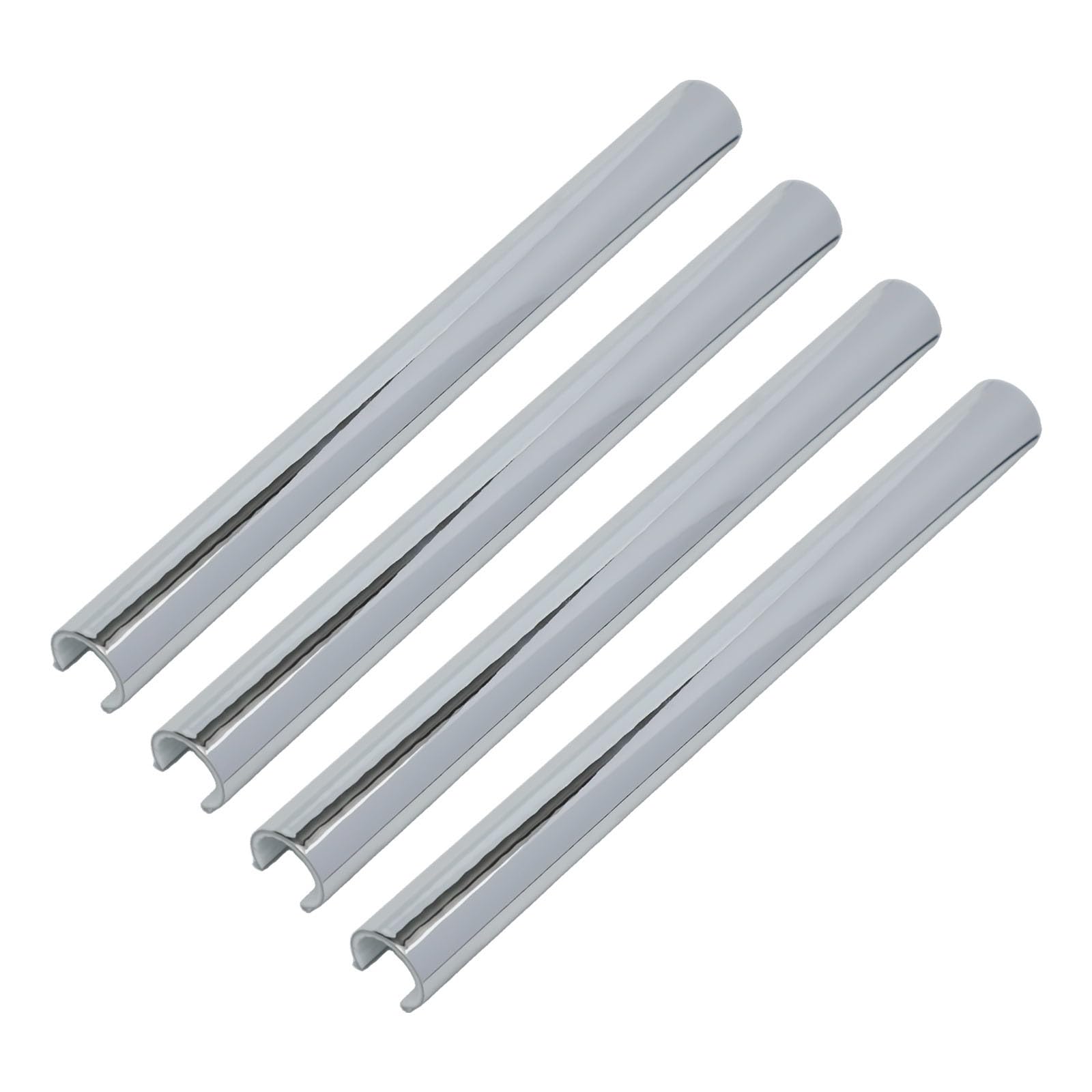 Radiator Pipe Covers, Plastic Radiator Pipe Sleeve Covers for Heating Pipes, Adjustable Length 15mm Diameter, 4 Pack (Chrome-200mm)