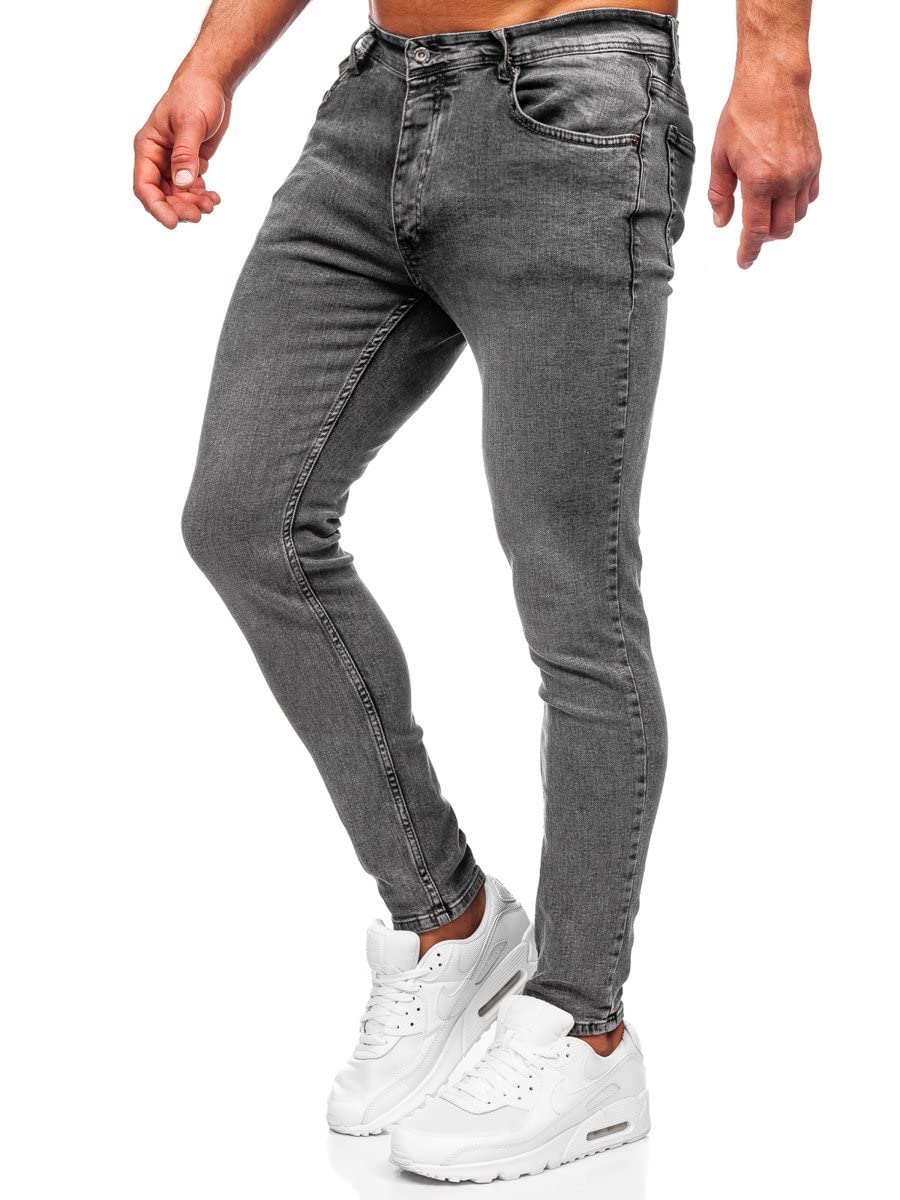 BOLF Hombre Pantalón Vaquero Jogger Denim Jeans de Algodón Sombreado Pantalón de Mezclilla Regular fit Trousers Outdoor Ocio Estilo Diario Mix 6F6