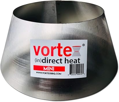 Mini BBQ VortexTM في مخروط ملحق شواية الفحم للطهي المباشر لـ BGE Kamado Jumbo Smokey Joe - أصلي - صنع في الولايات المتحدة الأمريكية - حجم صغير أصلي