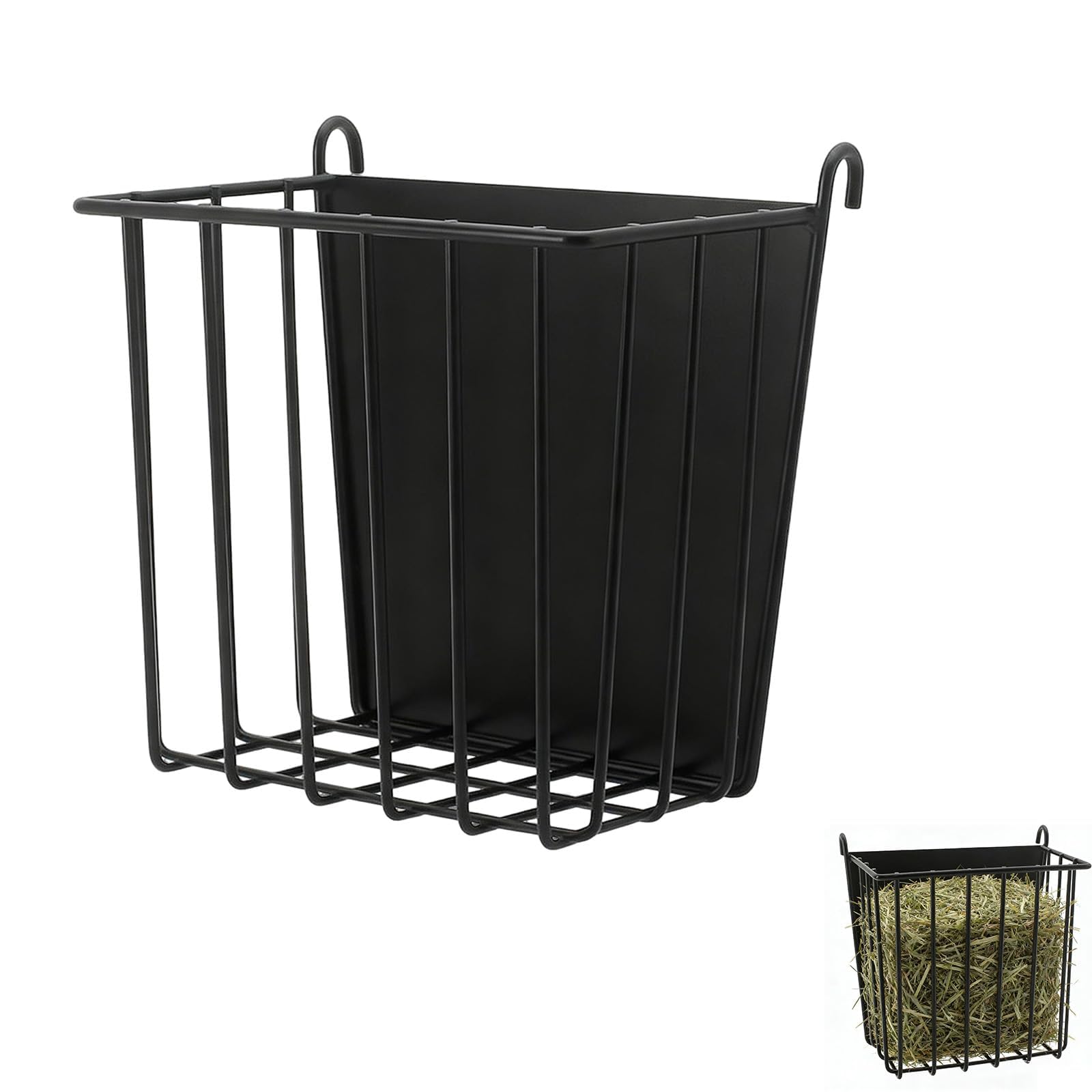 bafeooo 1 Pcs Rabbit Hay Feeder, Guinea Pig Hay Feeder Black, with Hooks Hays Bag Rabbit Feeders, Suspended Hays Feeders Rabbits Suitable for Small Animals Such as Rabbits and Guinea Pigs