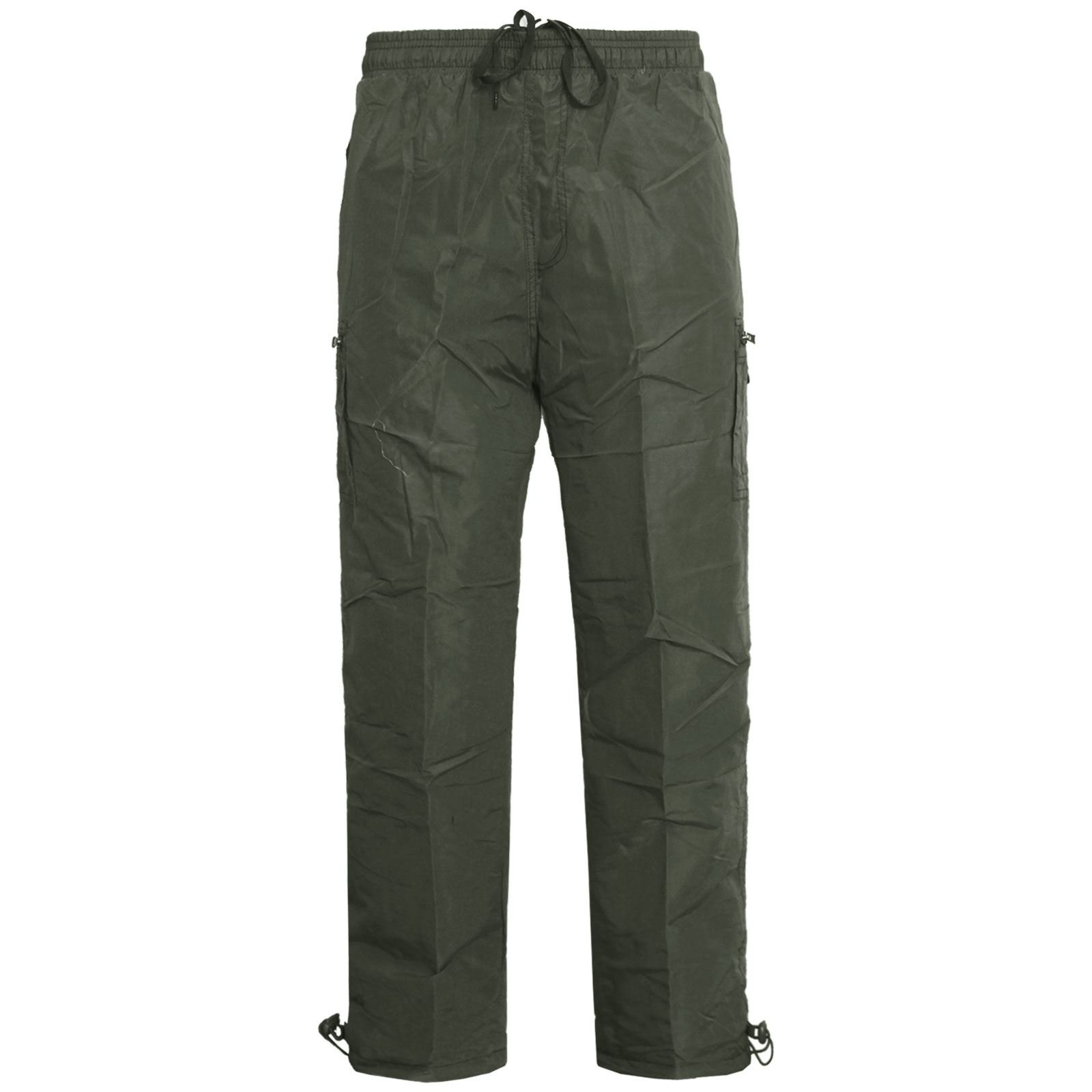 MENS CARGO THERMAL FLEECE LINED COMBAT PANTS TROUSER JOGGING BOTTOMS JOGGERS[Khaki,L]