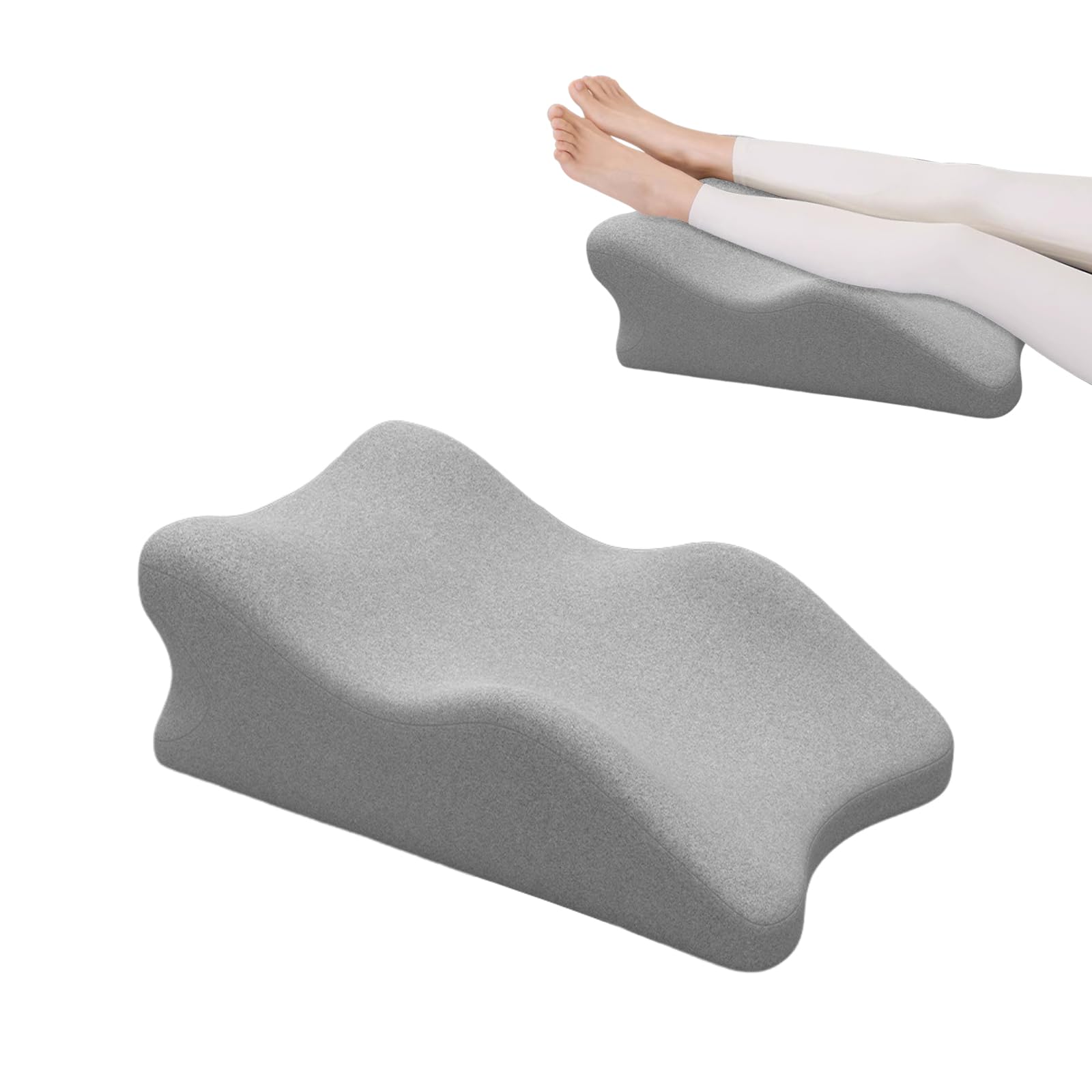 Balakaka Women's Lead Gray Leg Elevating Pillow 60X36x24 Cm, Orthopaedic Leg Pillow For Back Pain & Swelling Relief, Improves Blood Circulation For Sleeping, Removable Washable Cover,