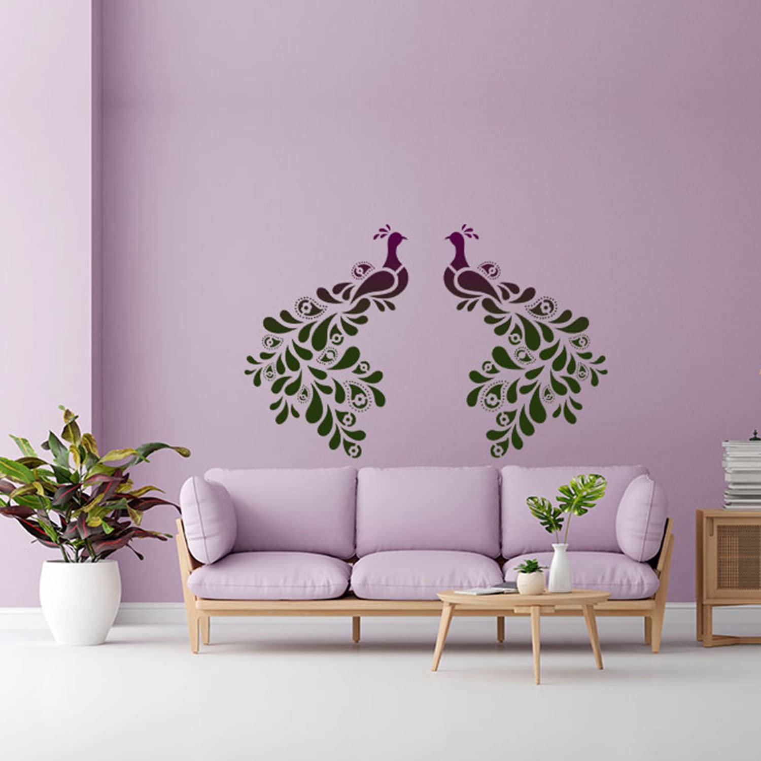 StenCart Stencils for Wall Painting DrapingTail Peacock Reusable Wall Stencils for Painting (16inch x 24inch)–DIY Reusable Design Suitable for Home & Office (Pack of 1, (STC1624-378))