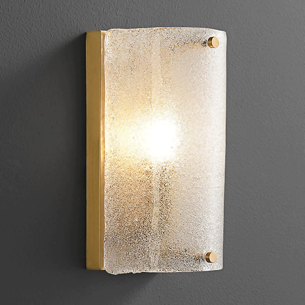 SMCCYYSD Living Room Decoration Wall Lamp, Industrial Copper Lighting Fixtures, Single Head Brass Lights With White Sand Glass Shade Sconce, E14 Socket Backgro