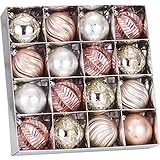 Sea Team 80mm/3.15" Set of Colorful Painted Sparkling Ornaments and Hanging Balls for Christmas Tree - 16pcs