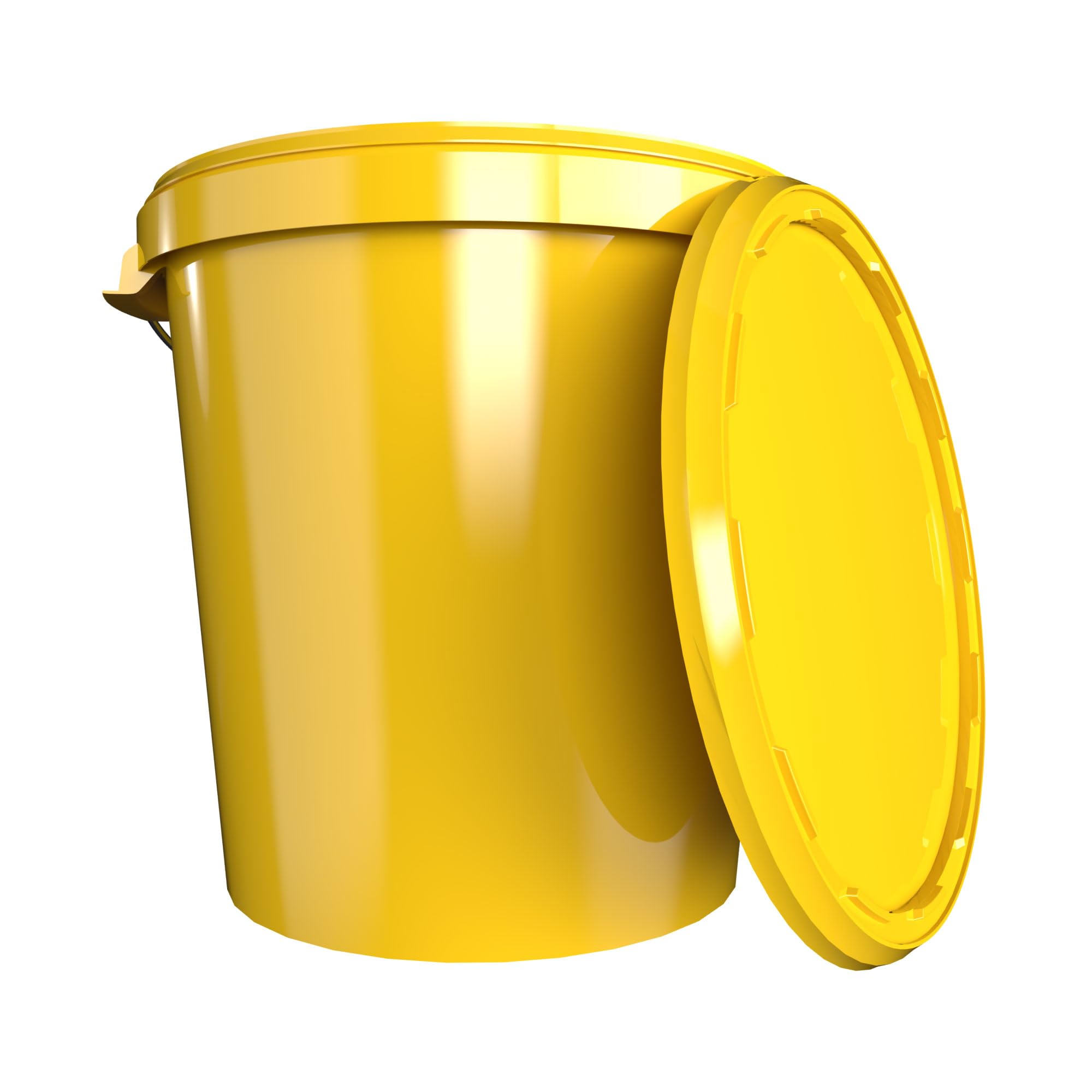 FixedByU Bucket with Lid, 30L, Yellow, Made in Germany, Airtight, Food-Safe, Stable, Storage for Food, Office, Home, Workshop, Catering