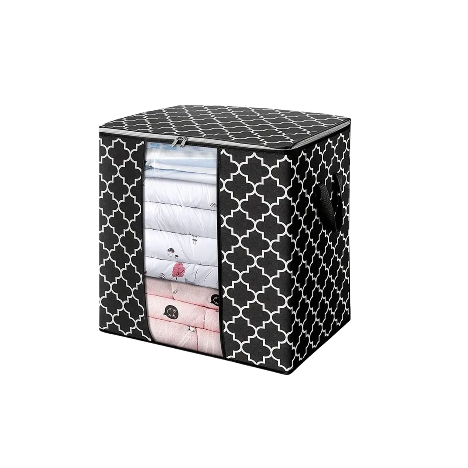 RRYPBOVG Foldable Blanket Storage Bags 3PCS Opening Waterable Storage Bag with Visible Window Quilt Clothes Blanket Organizer Dustproof Closet Sorting Foldable Bag