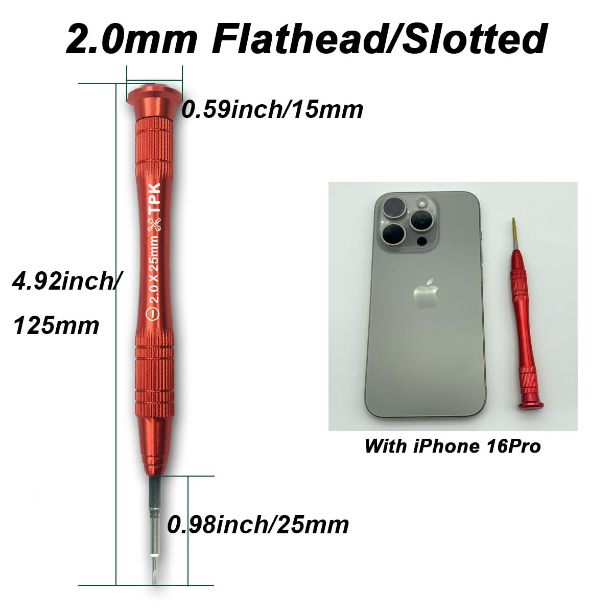 2.0mm Flathead Precision Screwdriver – Magnetic Tip, Rotating Cap For Electronics & Small Repairs