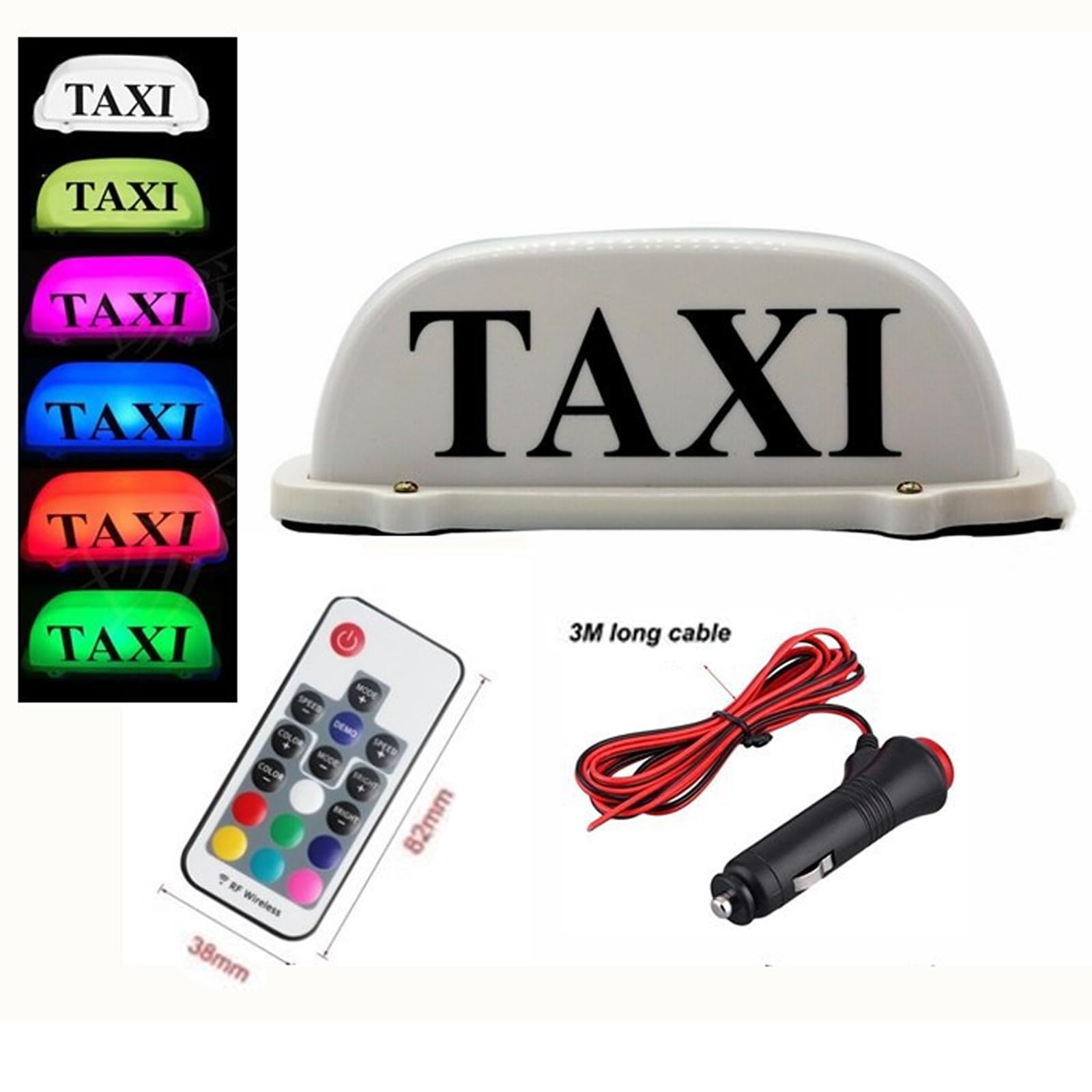 ABUKALIXIN TAXI Sign Cab RRF12 Top Roof LED Driver USB Rechargeable Battery With Magnetic Base White Dome Light Waterproof Super Bright 5v