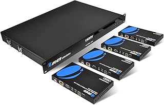 OREI 6X4 4K HDMI Matrix Switcher Extender - HDBaseT UltraHD 4K @ 60Hz 4:4:4 Over Single CAT5e/6/7 Cable with HDR, CEC & IR Control, RS-232 - Up to 132 Ft 2 Loop Out 4 Receivers Audio Extractor