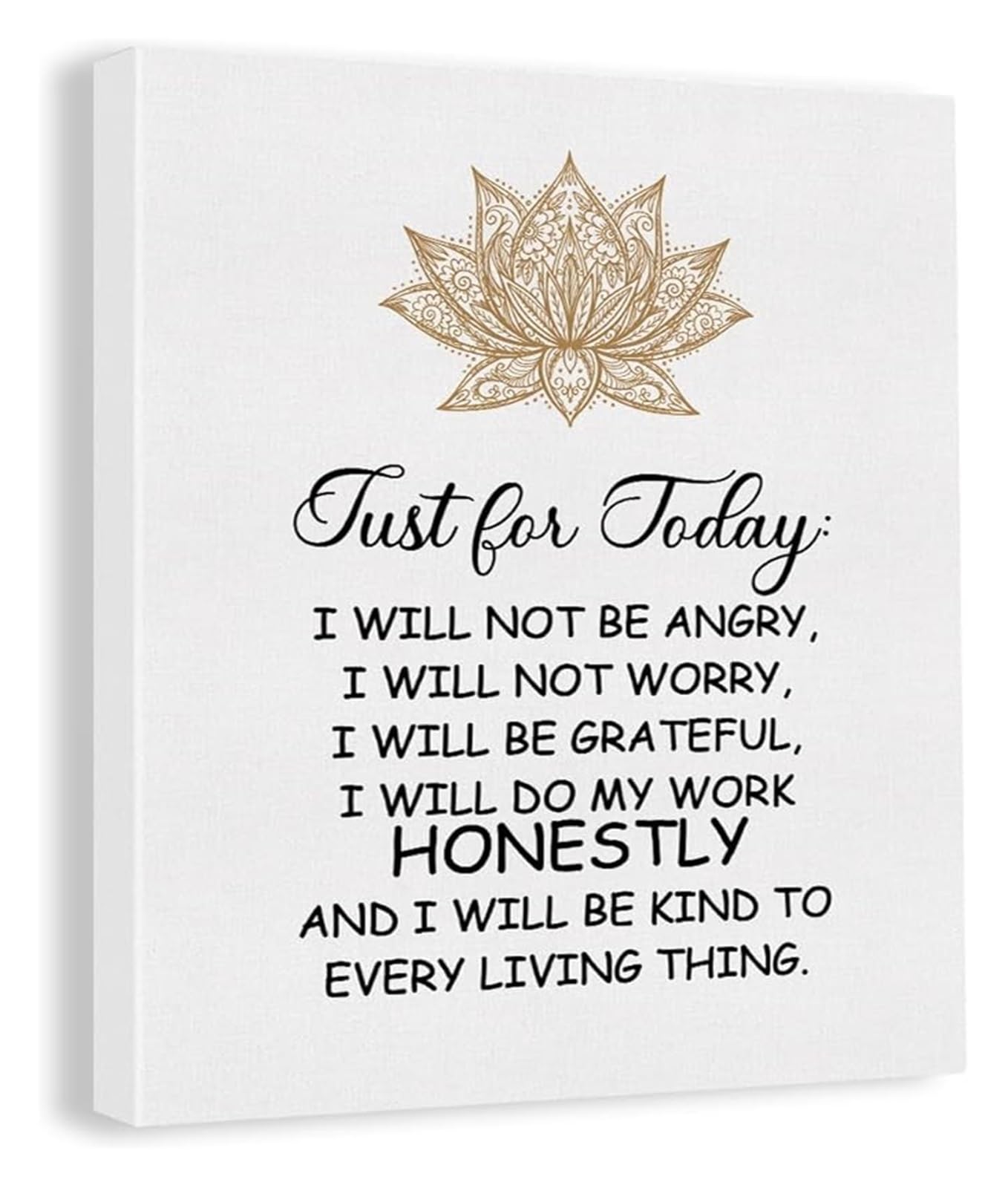 RNUMLIGH Inspirational Wall-Art Just for Today Poster Spiritual Mindfulness Decor for Home(Unframed,08x12inch(20x30cm))